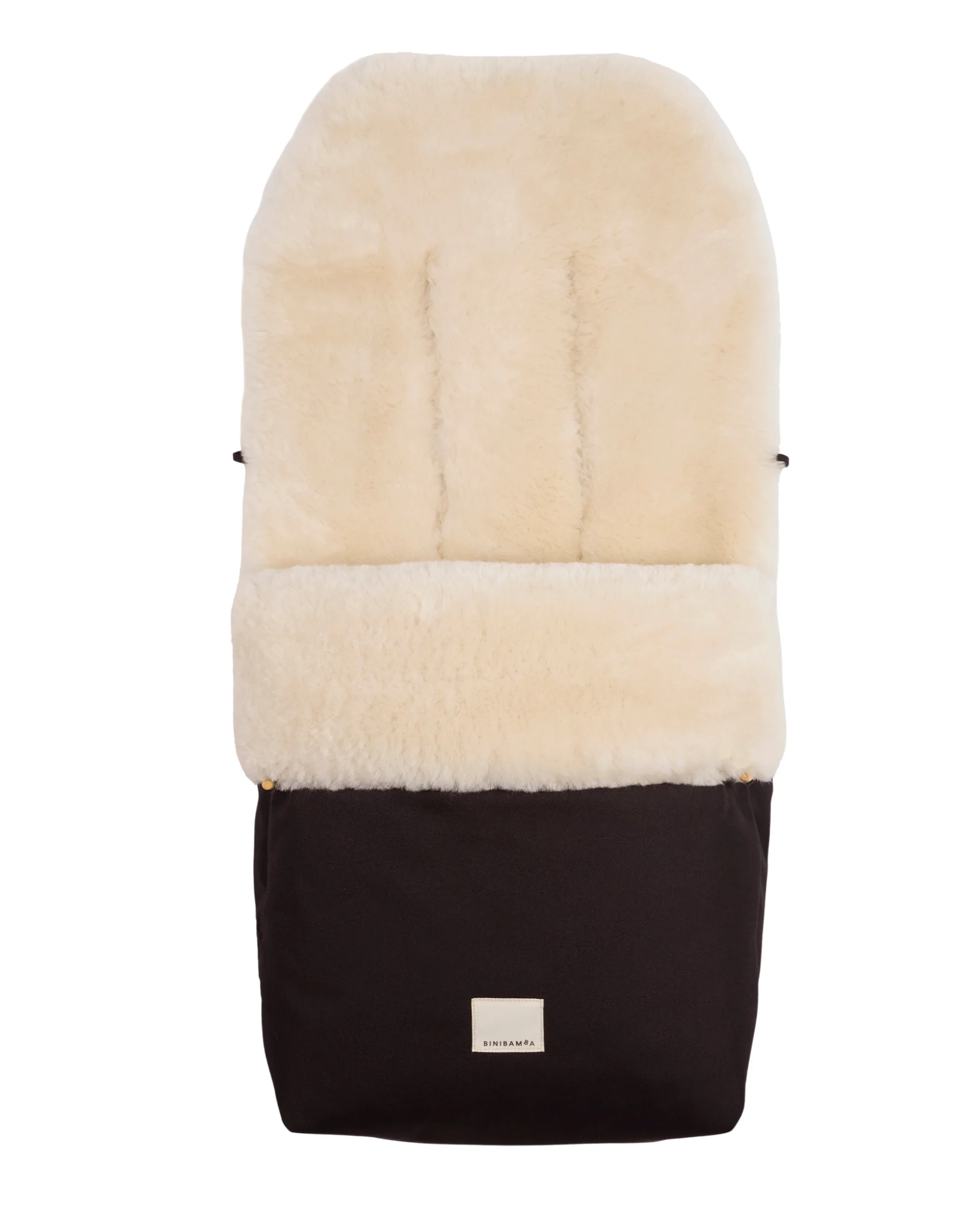 Sheepskin Universal Fixed Harness Buggy Puffmuff (Noir + Milk) - Image 6