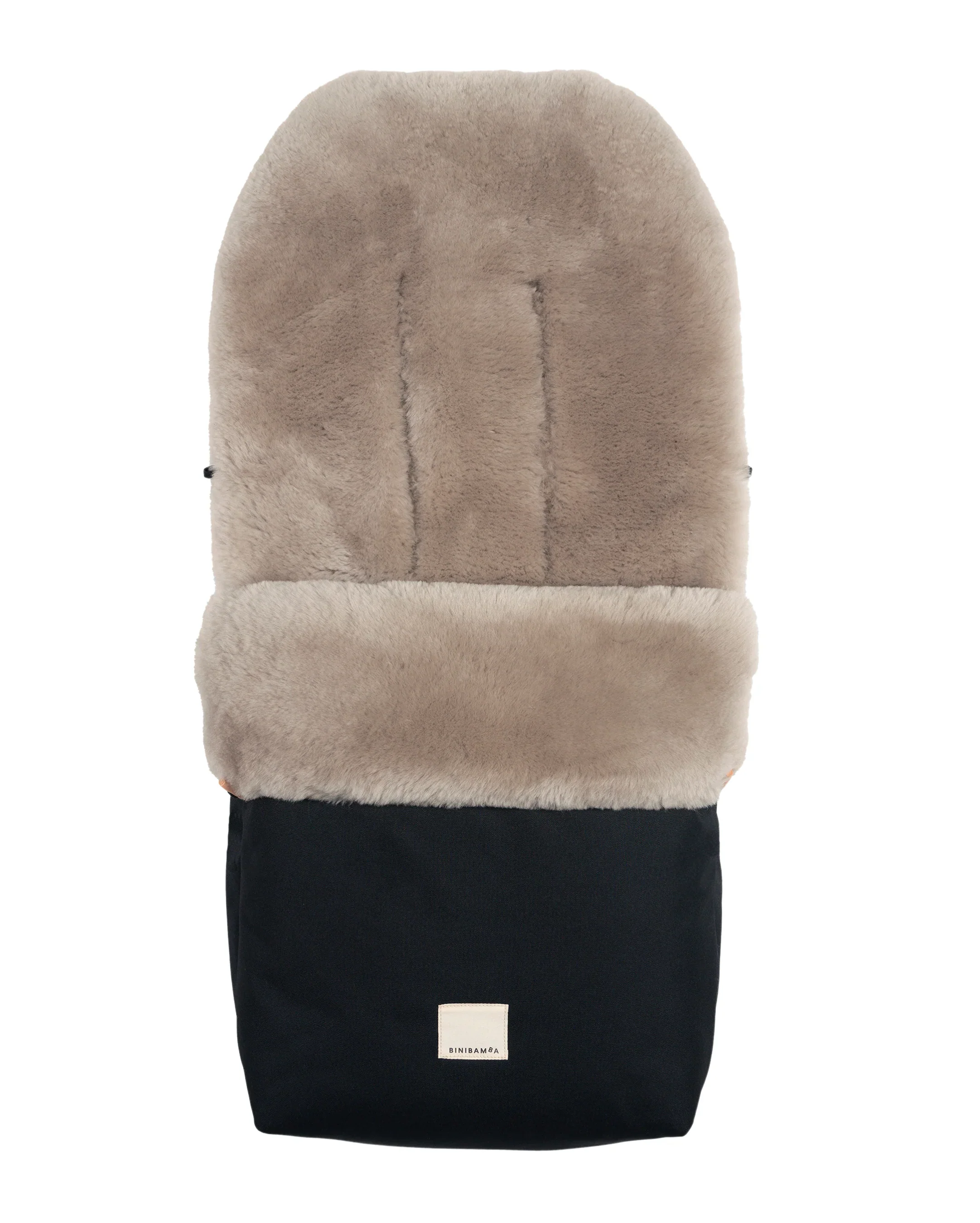 Sheepskin Universal Fixed Harness Buggy Puffmuff (Noir + Toast) - Image 3