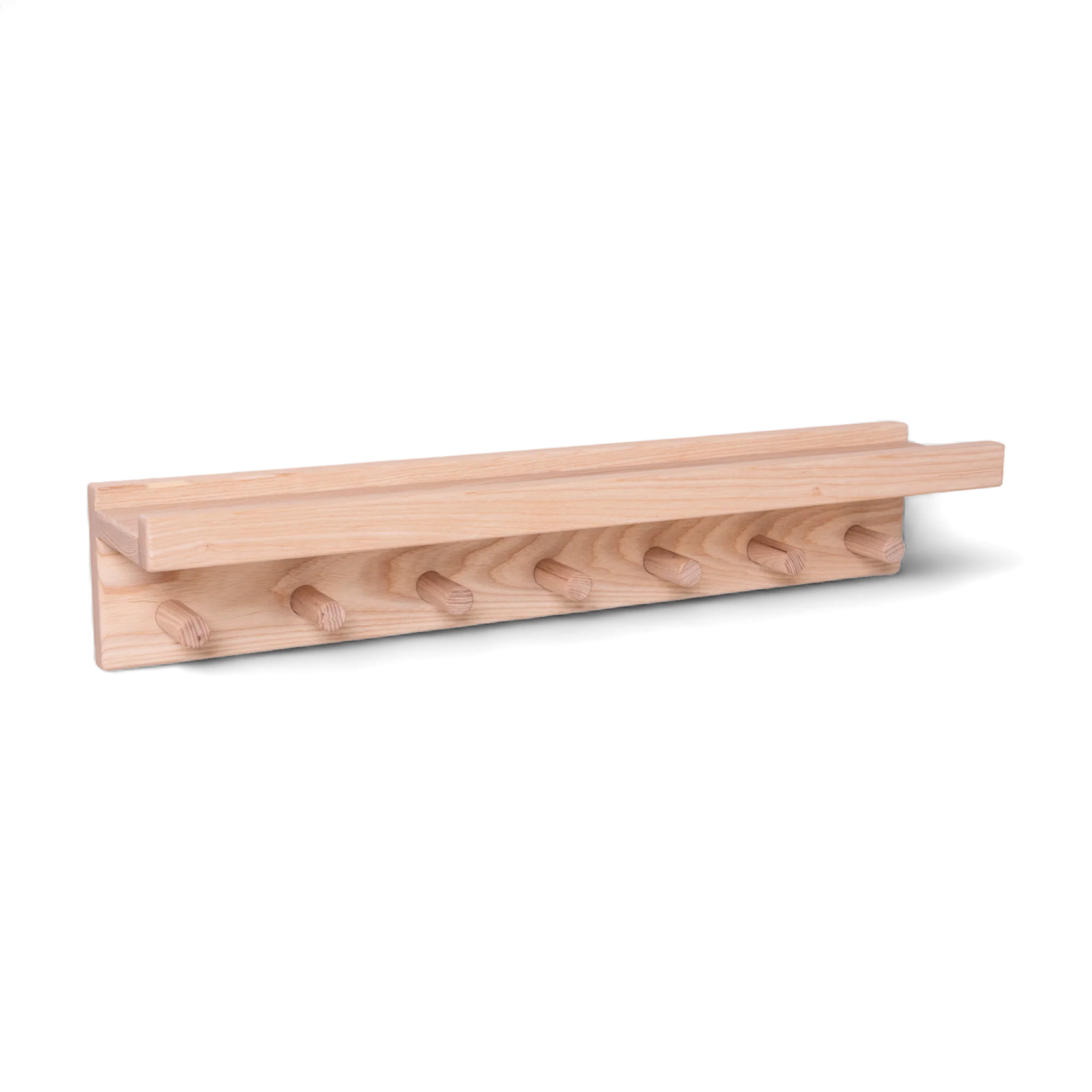 Signature Wall Mounted Shelf With Pegs (Solid Ash) - Image 4