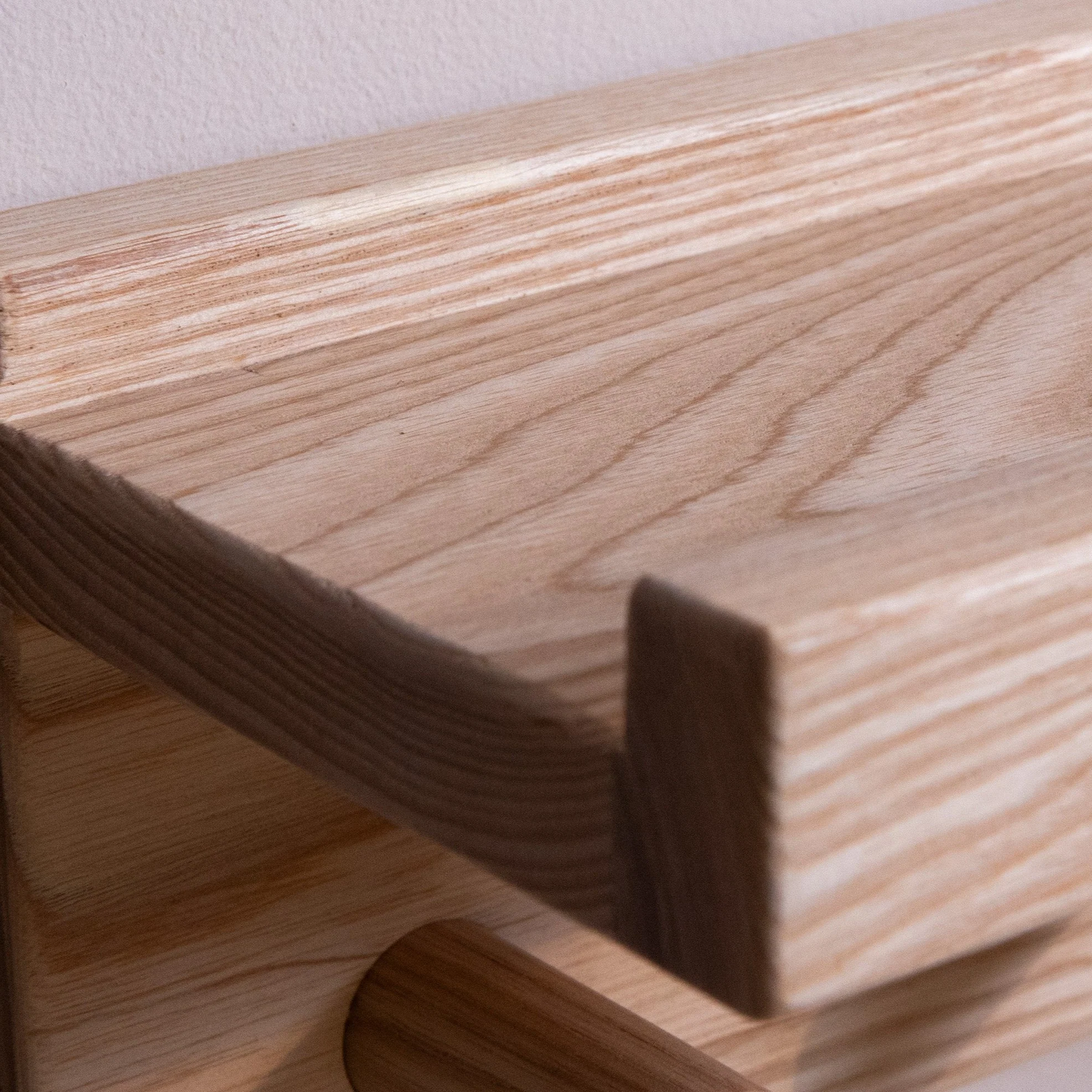 Signature Wall Mounted Shelf With Pegs (Solid Ash) - Image 6