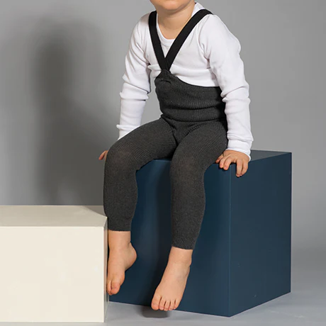 Silly Silas Footless Unisex Rib Tights with Braces (Cream) - Image 8