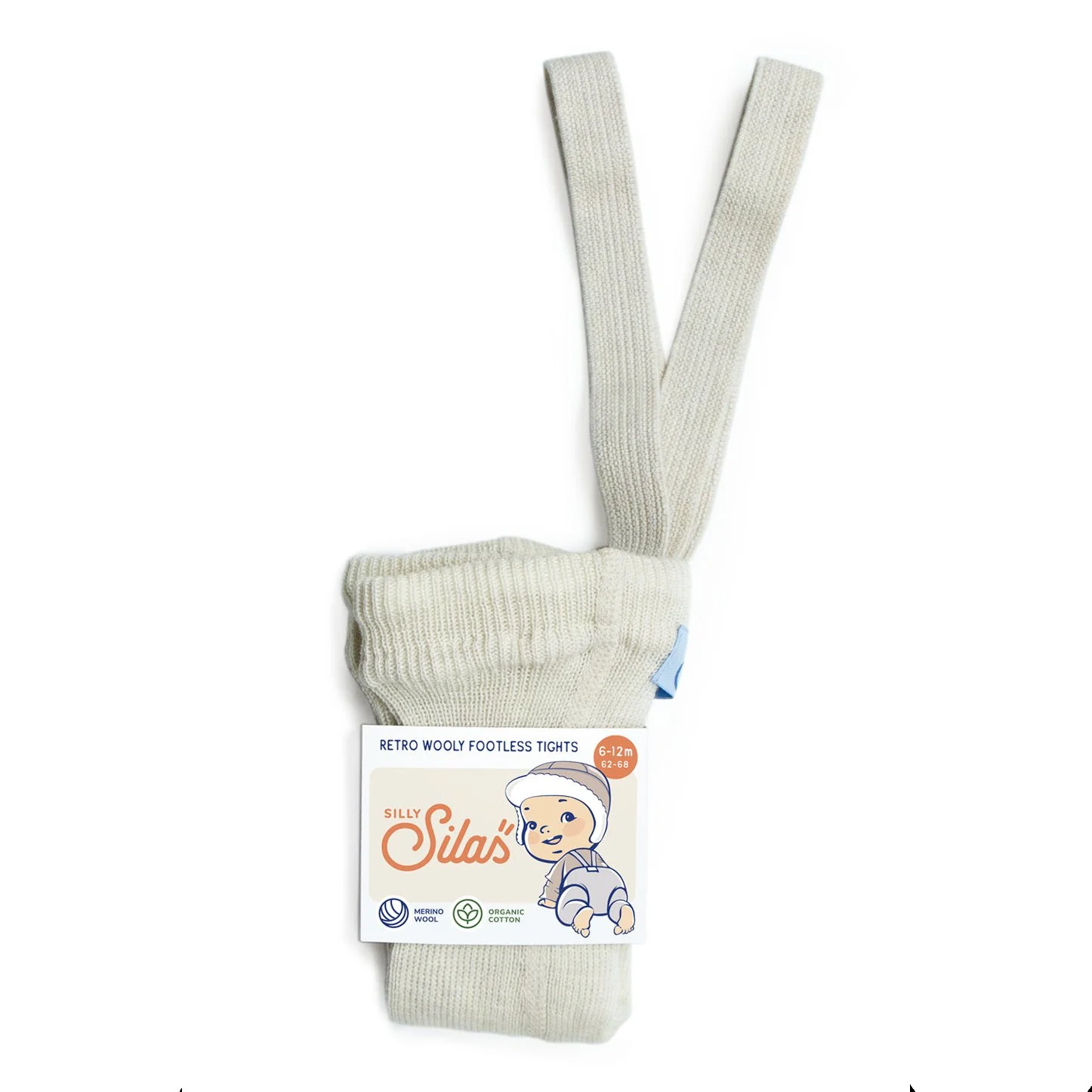Silly Silas Unisex Footless Woollen Tights with Braces (Cream Blend) - Image 10
