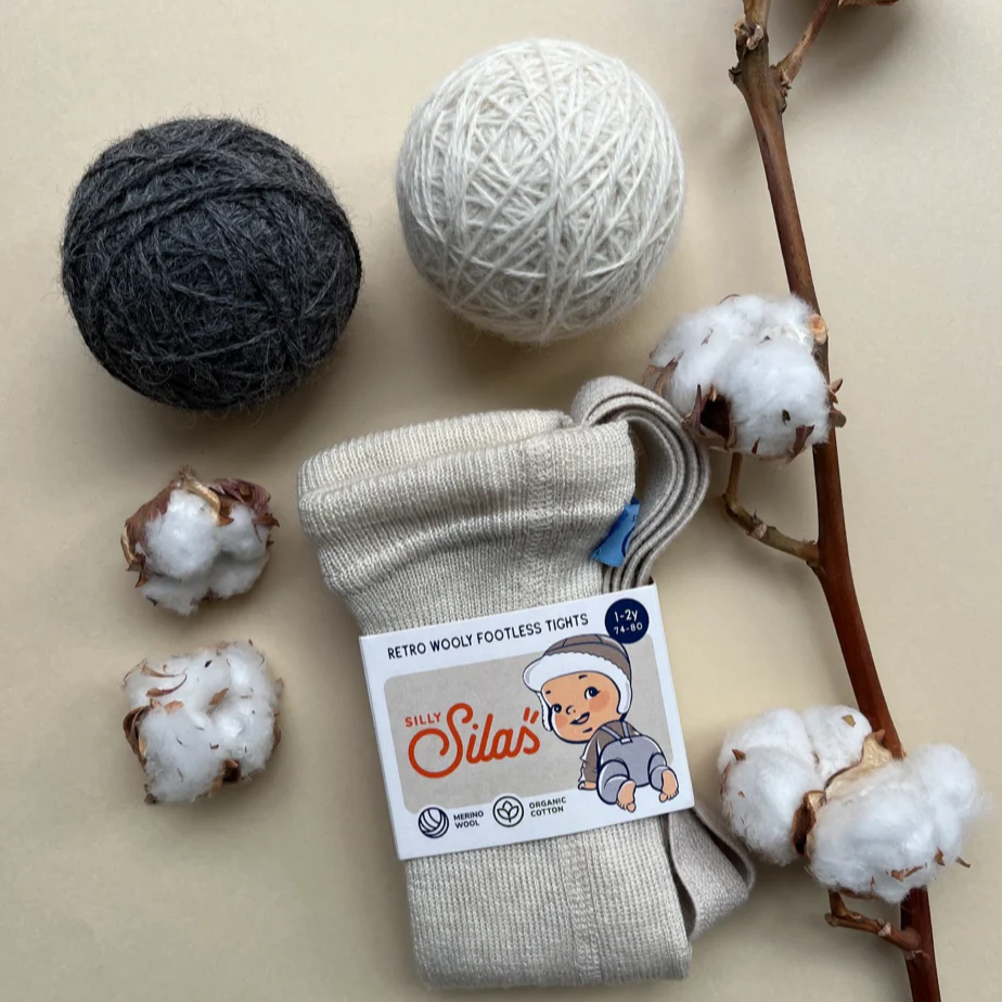 Silly Silas Unisex Footless Woollen Tights with Braces (Cream Blend) - Image 11