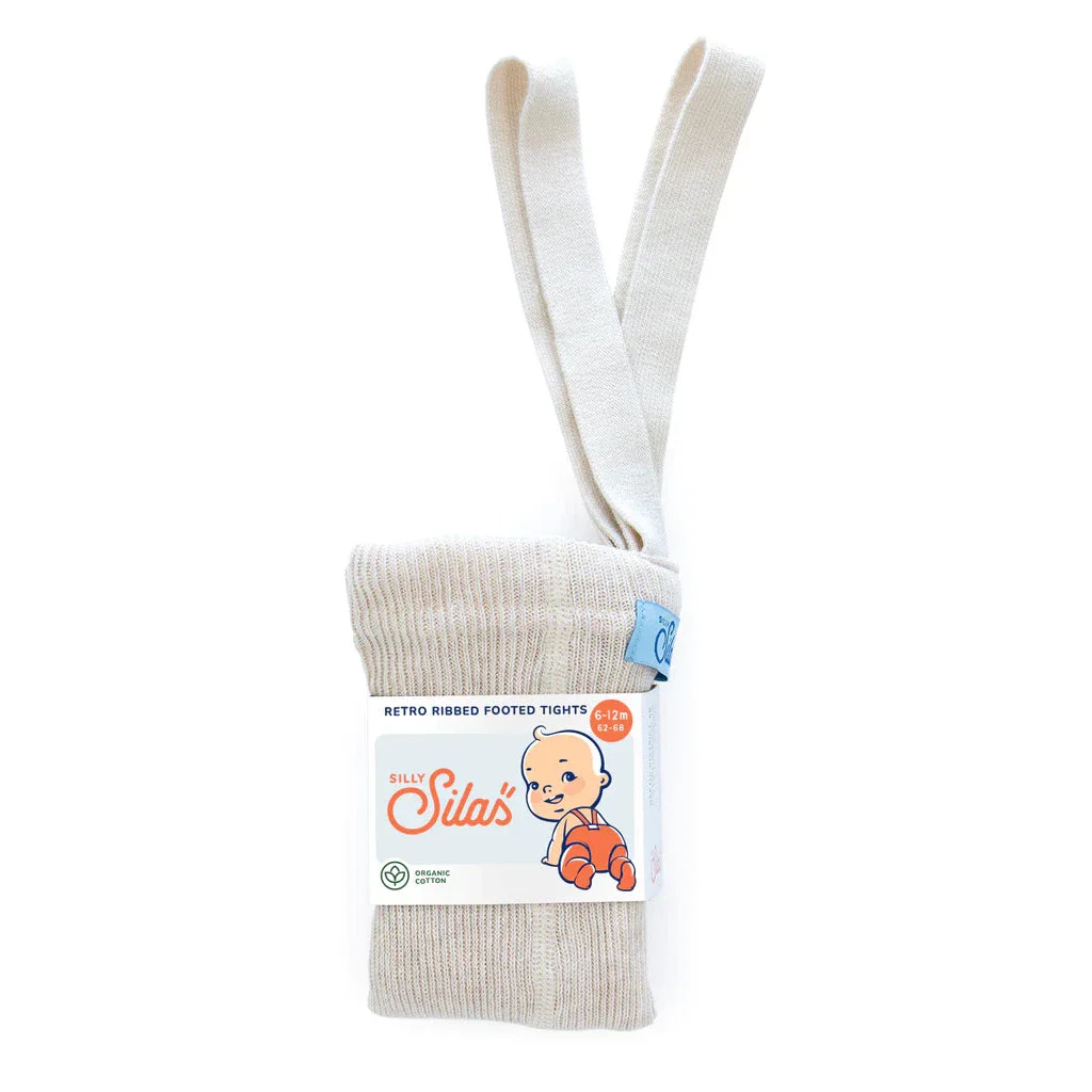 Silly Silas Unisex Rib Tights with Braces (Cream) - Image 3