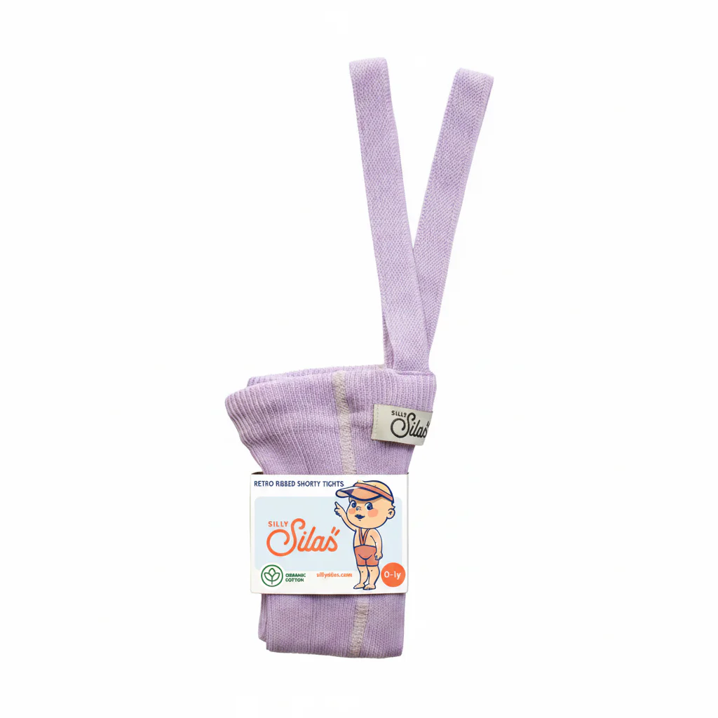 Silly Silas Unisex Shorty Rib Tights with Braces (Lavender) - Image 9