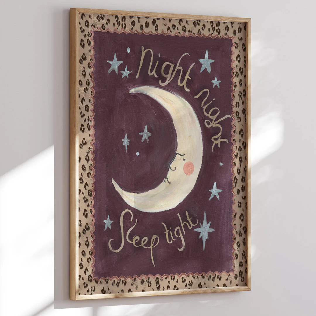 Sleep Tight Moon - Moon Art Print