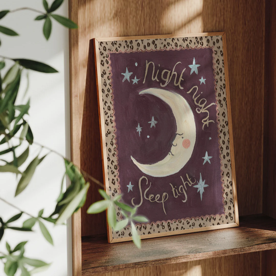Sleep Tight Moon - Moon Art Print - Image 2