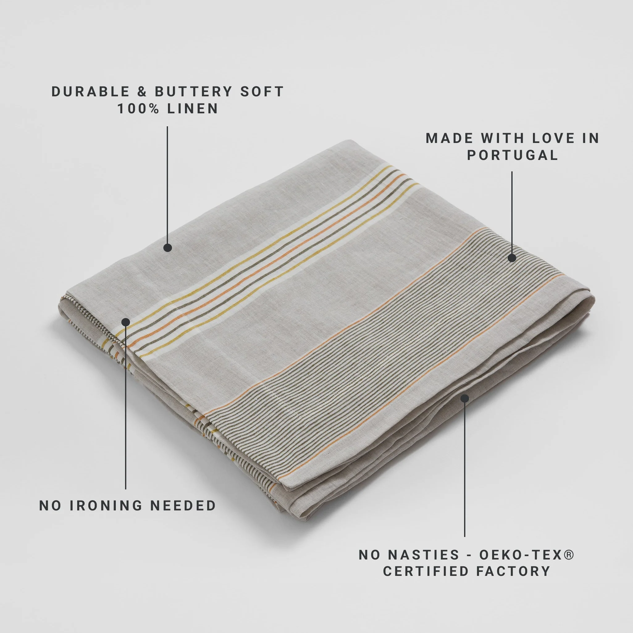 Sophie Stripe 100% Linen Tablecloth - Image 3