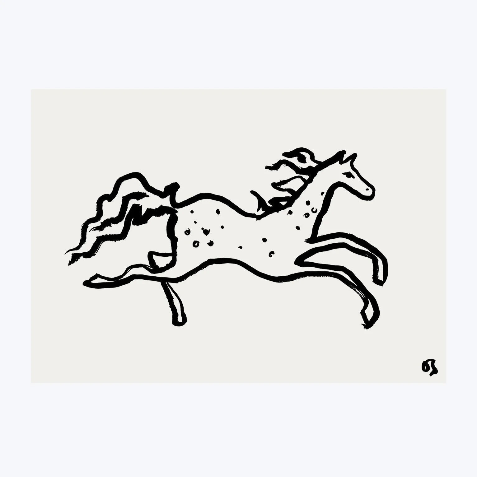 Speckled Grey Horse Art Print - Image 3