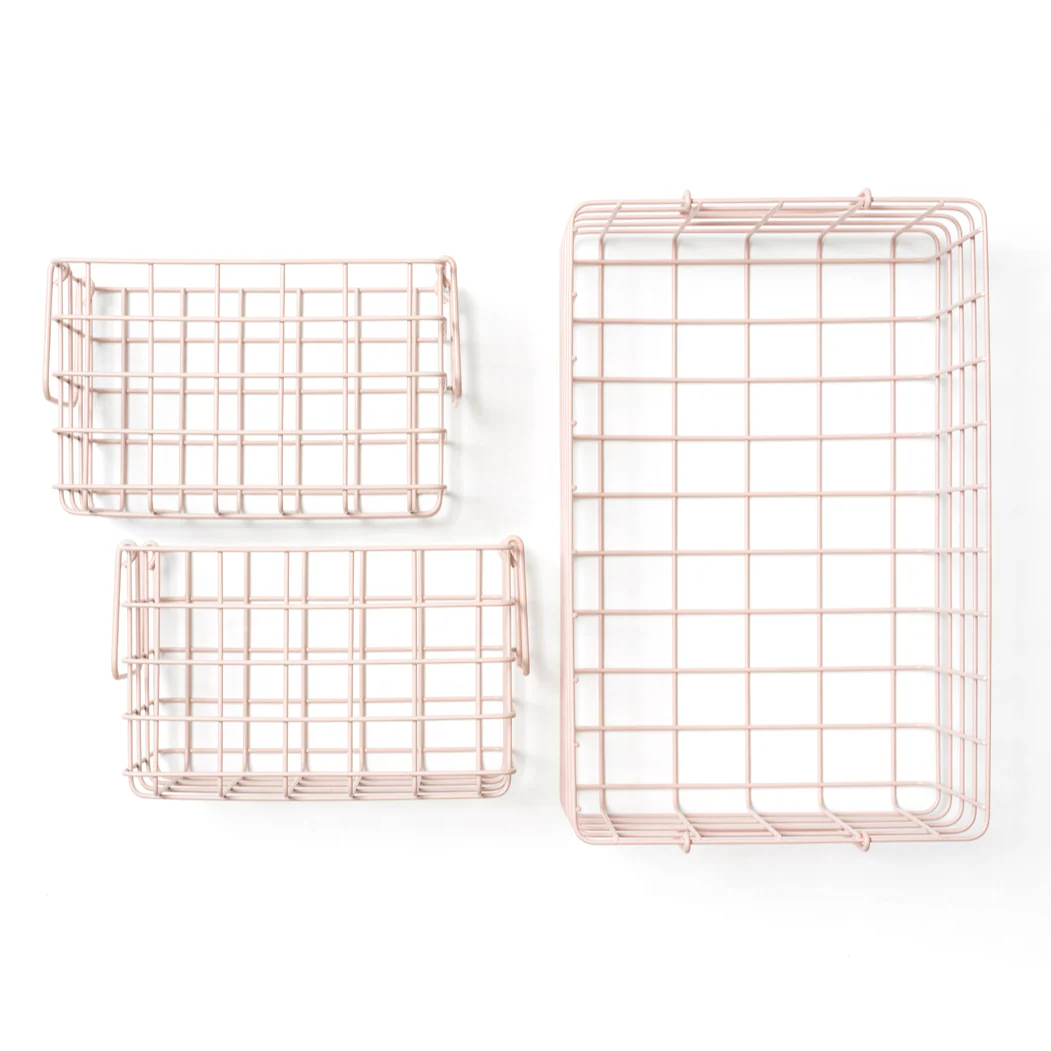 Coated Steel Wire Storage Baskets (Blush) - Image 3