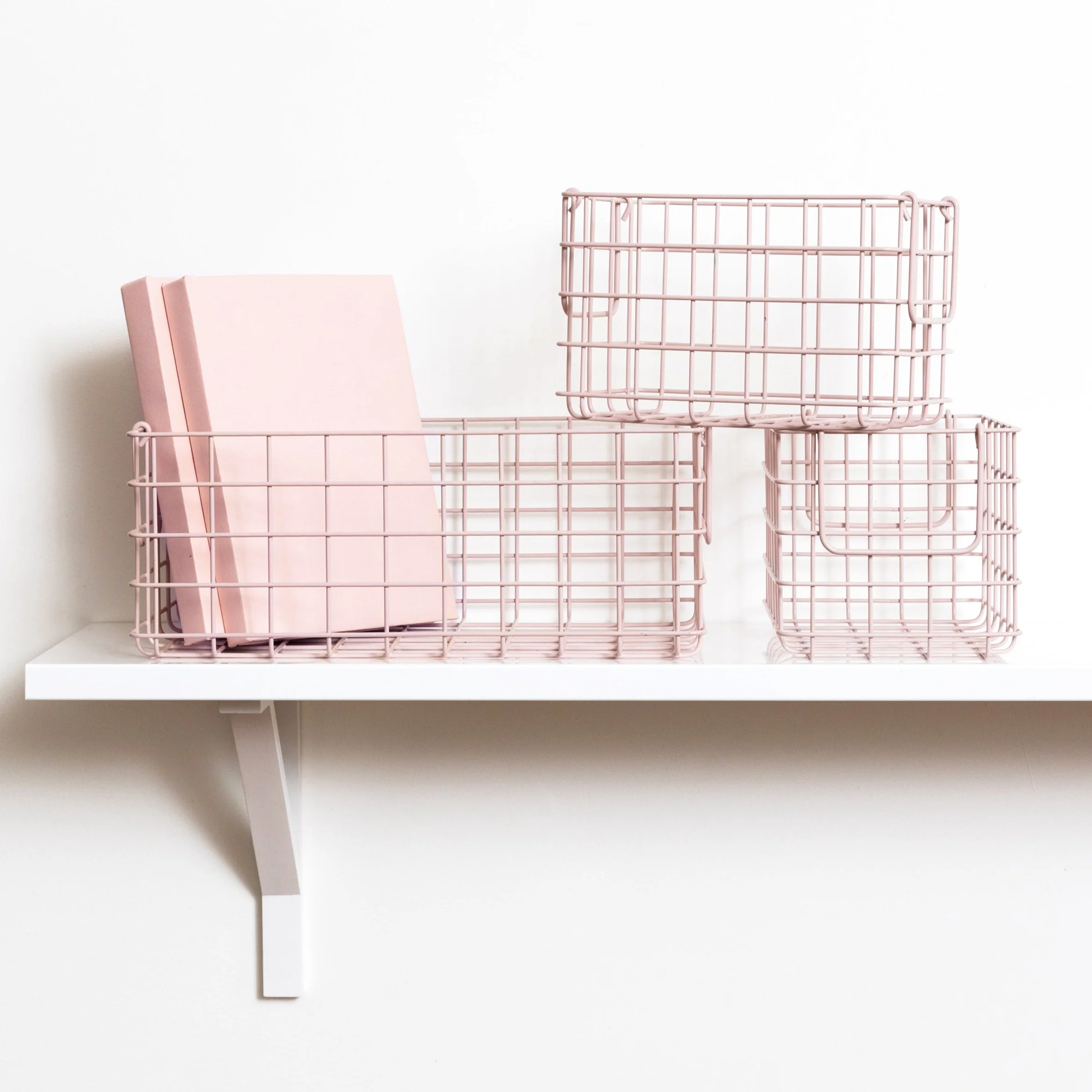 Coated Steel Wire Storage Baskets (Blush) - Image 4
