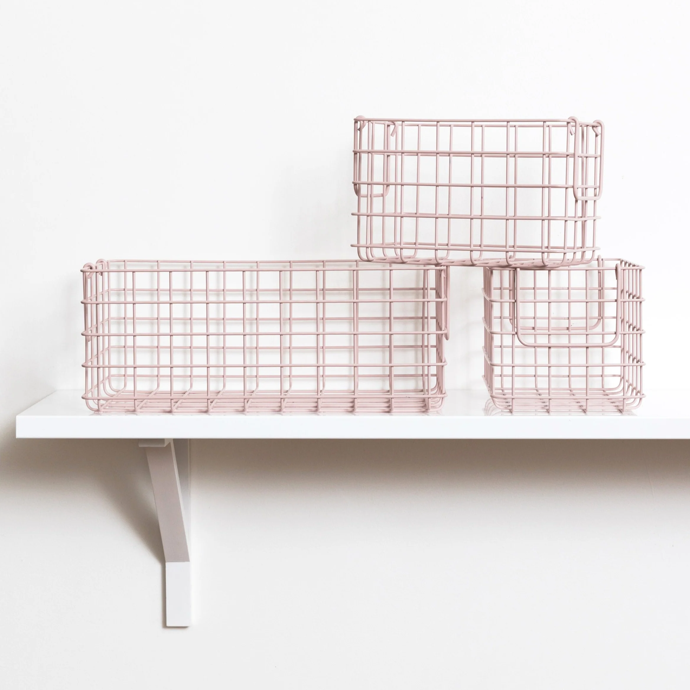 Coated Steel Wire Storage Baskets (Blush) - Image 5
