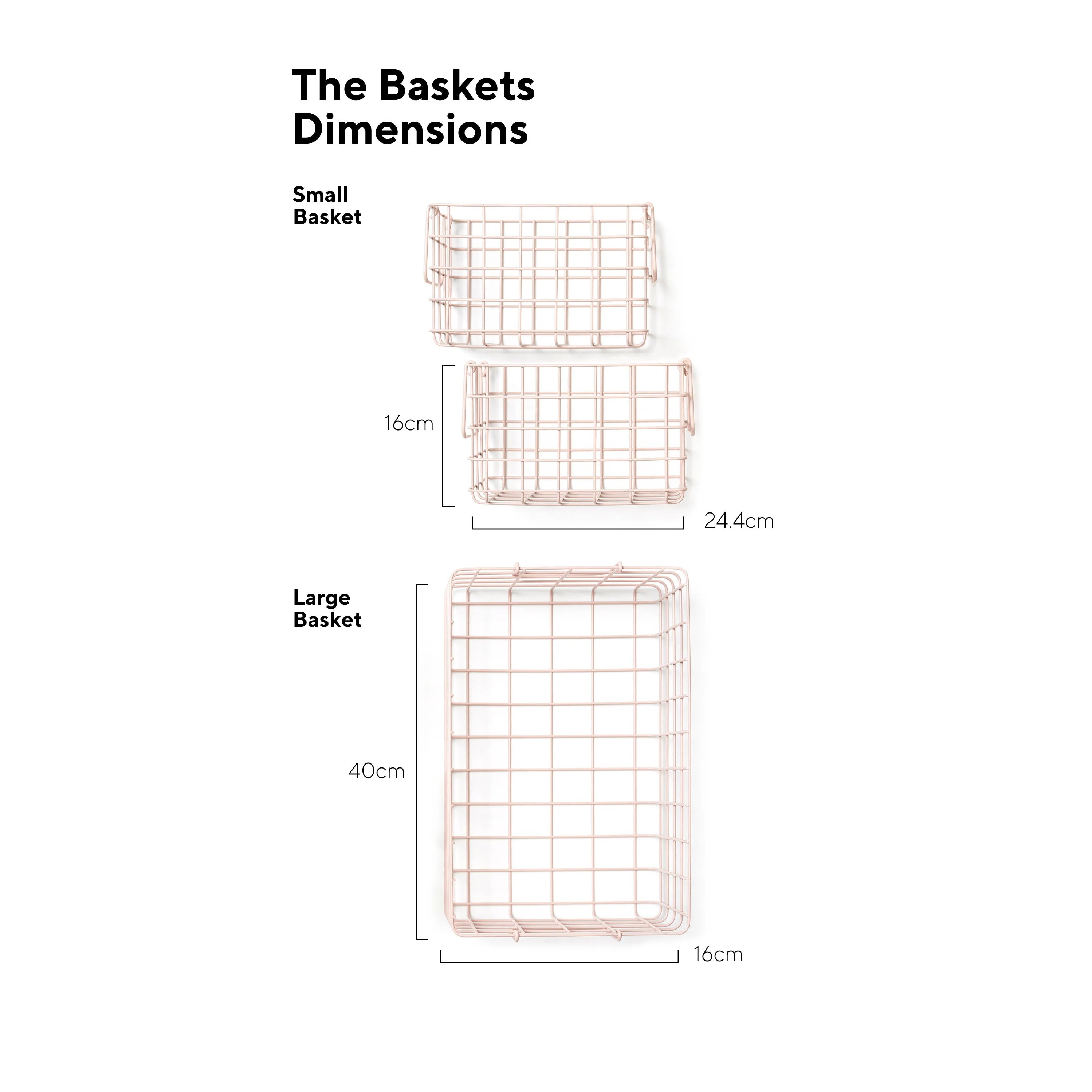 Coated Steel Wire Storage Baskets (Blush) - Image 8