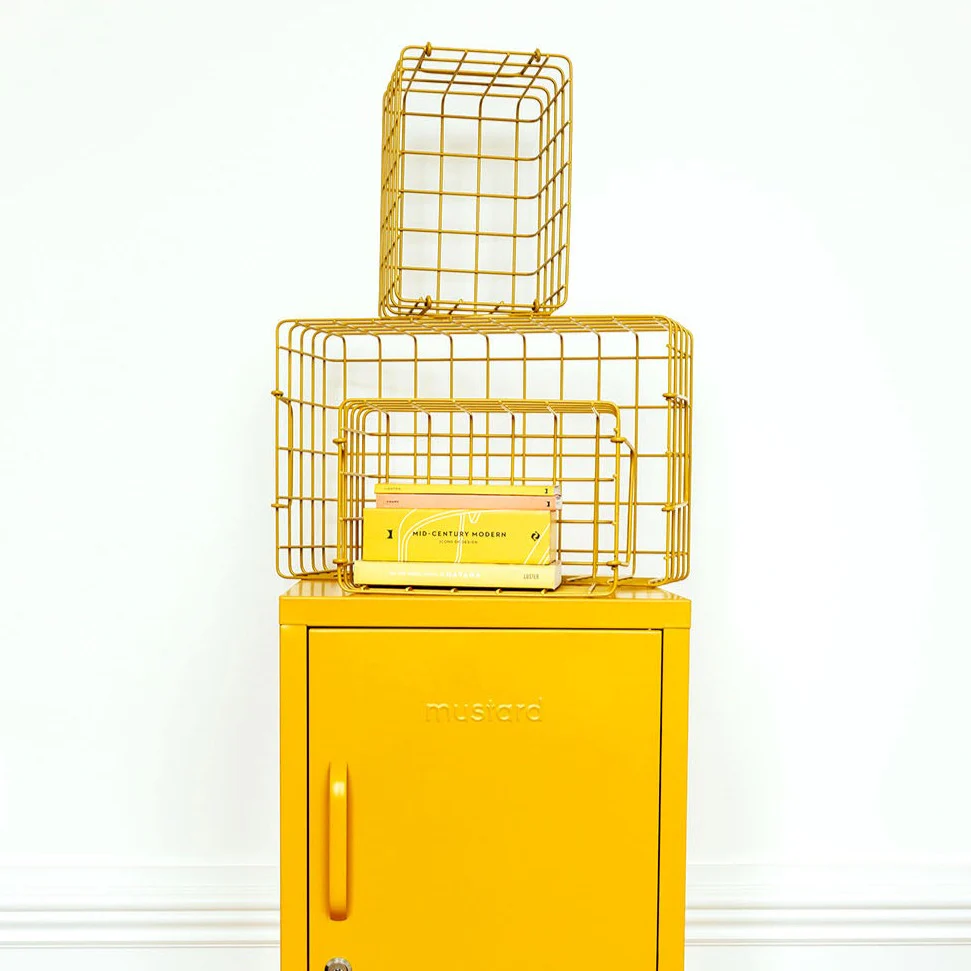 Coated Steel Wire Storage Baskets (Mustard) - Image 5
