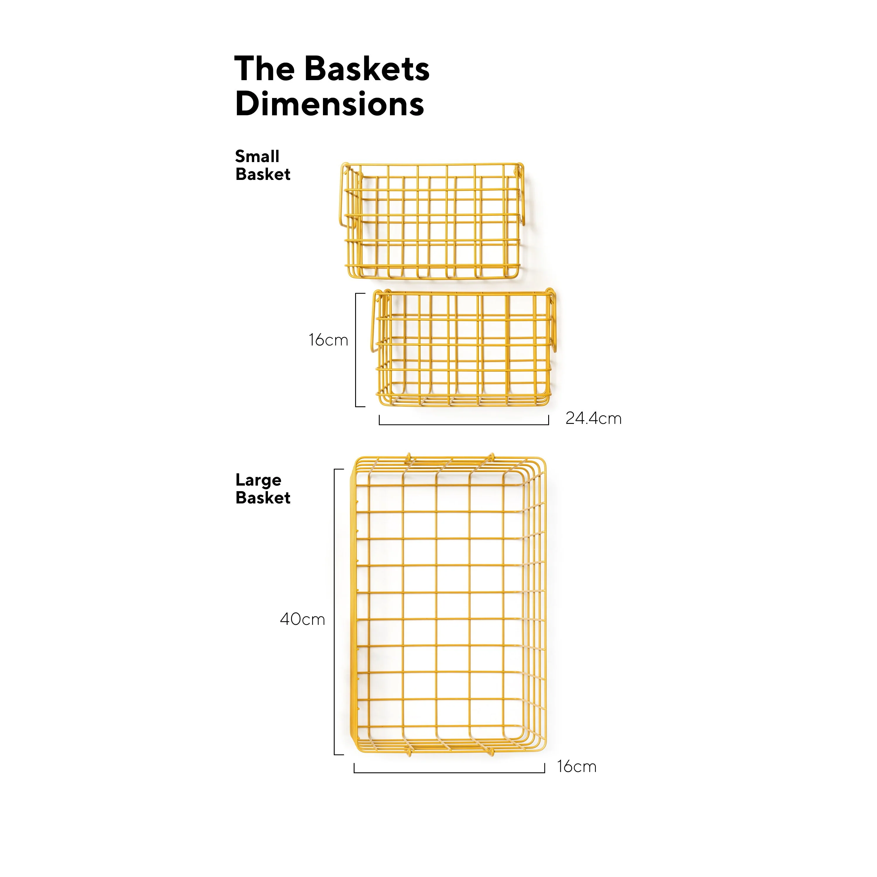 Coated Steel Wire Storage Baskets (Mustard) - Image 6