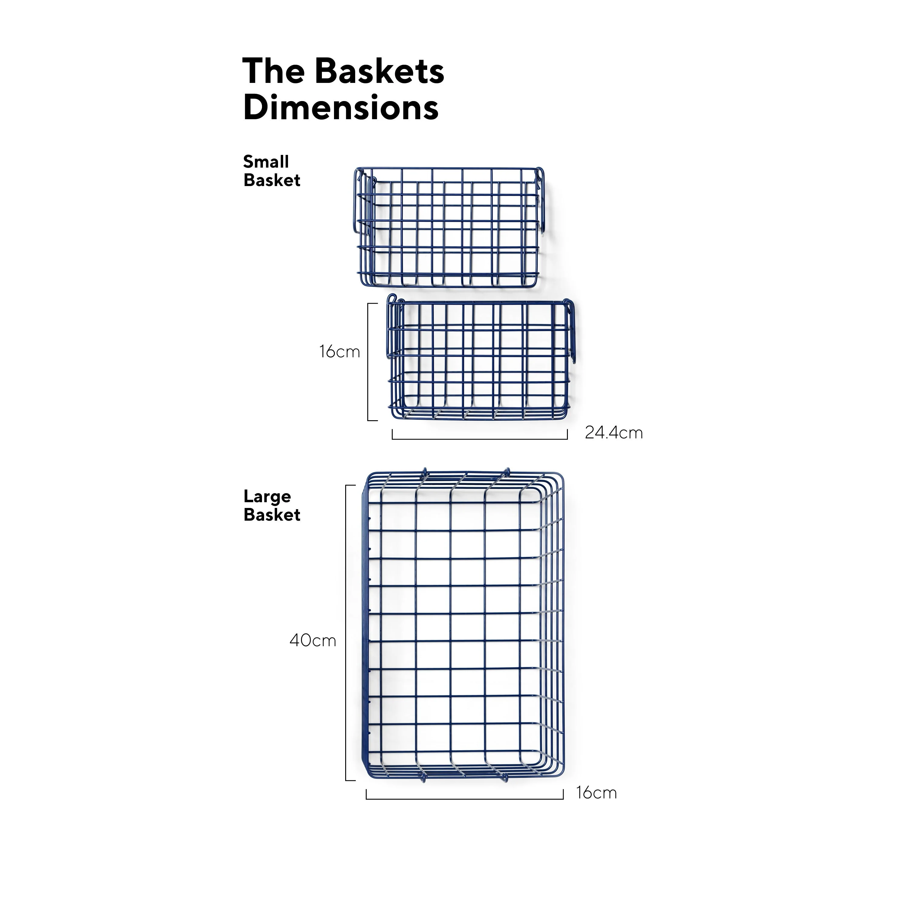 Coated Steel Wire Storage Baskets (Navy) - Image 7
