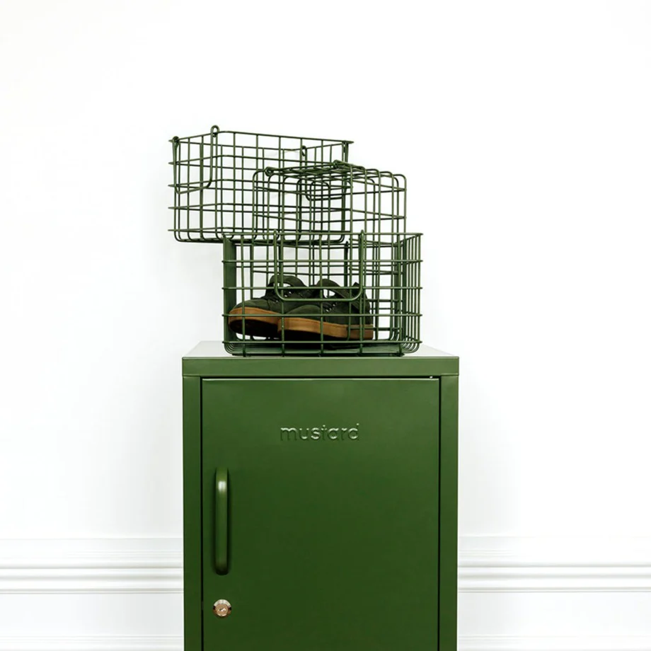 Coated Steel Wire Storage Baskets (Olive) - Image 3