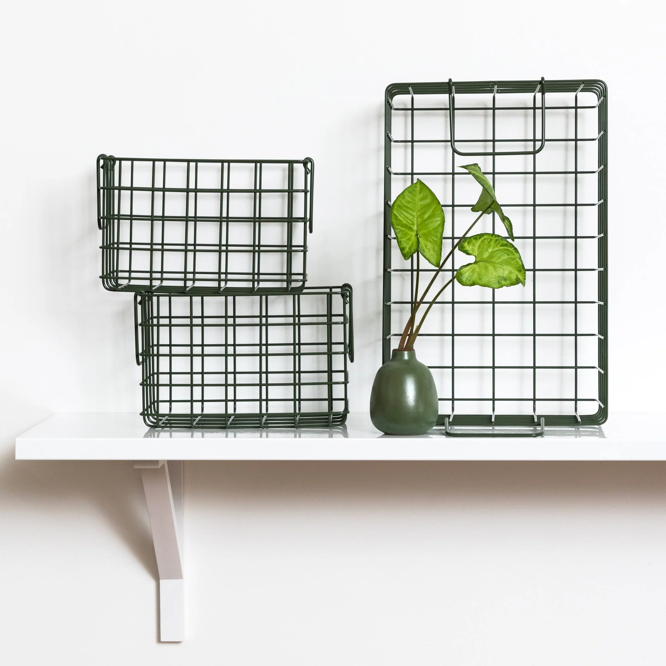 Coated Steel Wire Storage Baskets (Olive) - Image 5