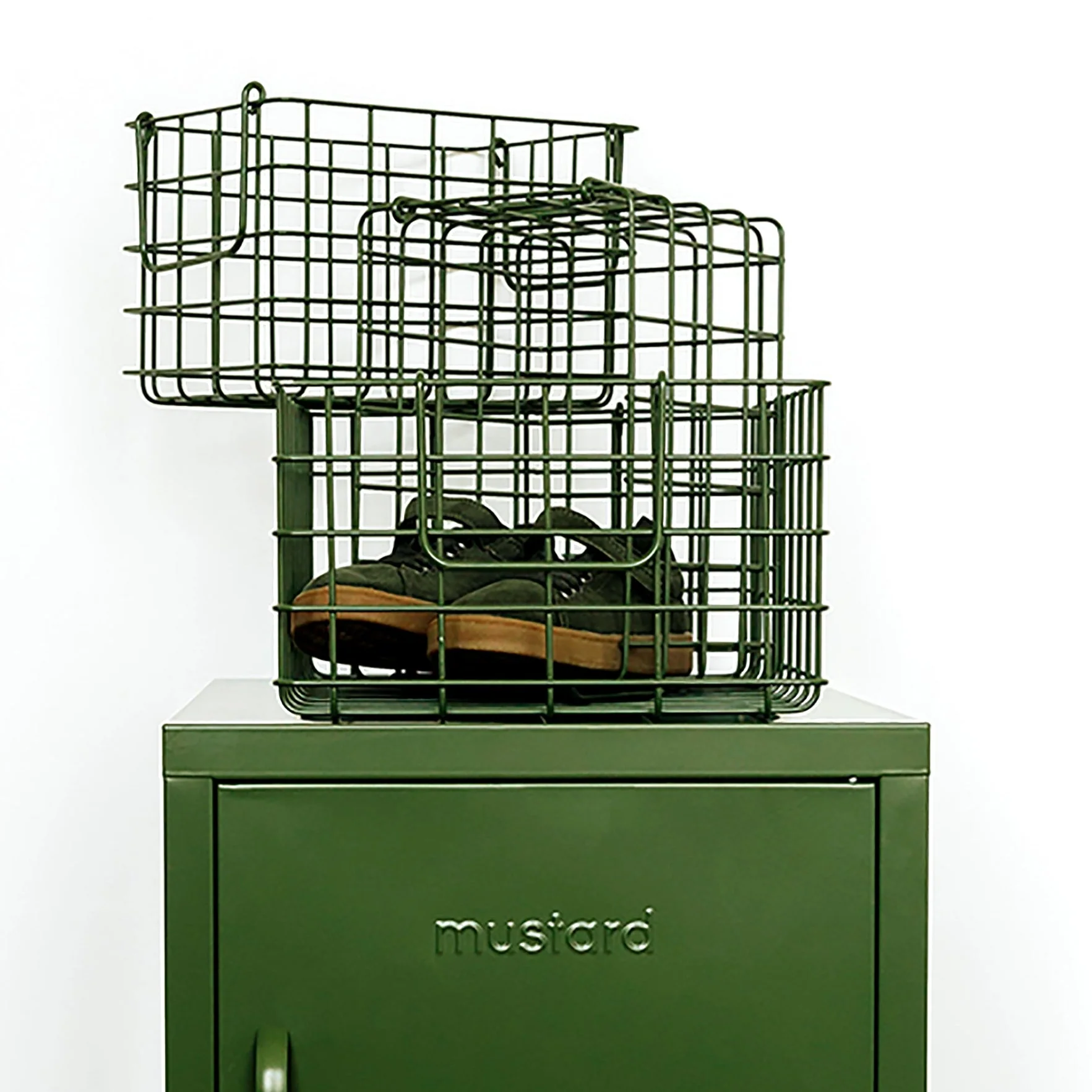 Coated Steel Wire Storage Baskets (Olive) - Image 7