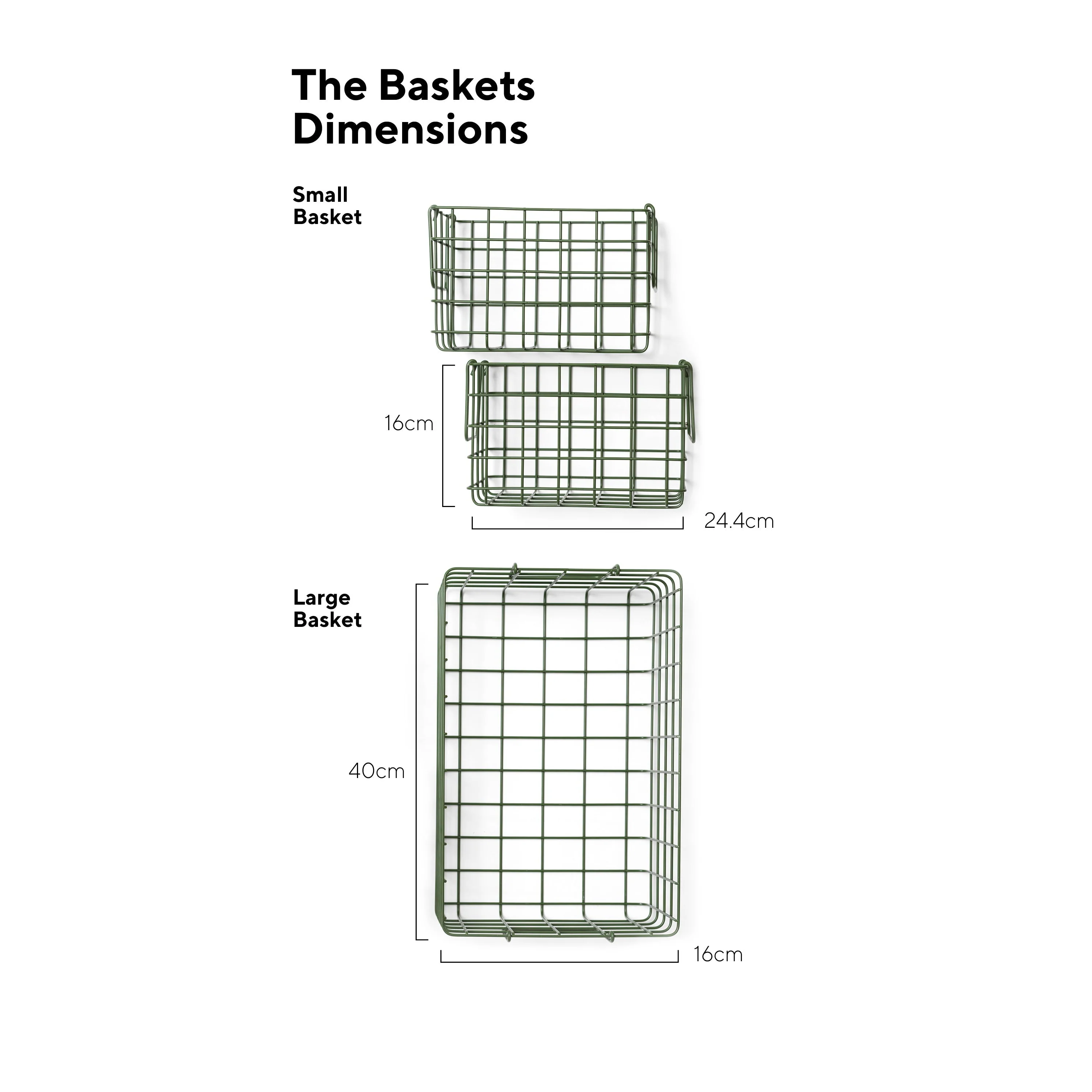 Coated Steel Wire Storage Baskets (Olive) - Image 8