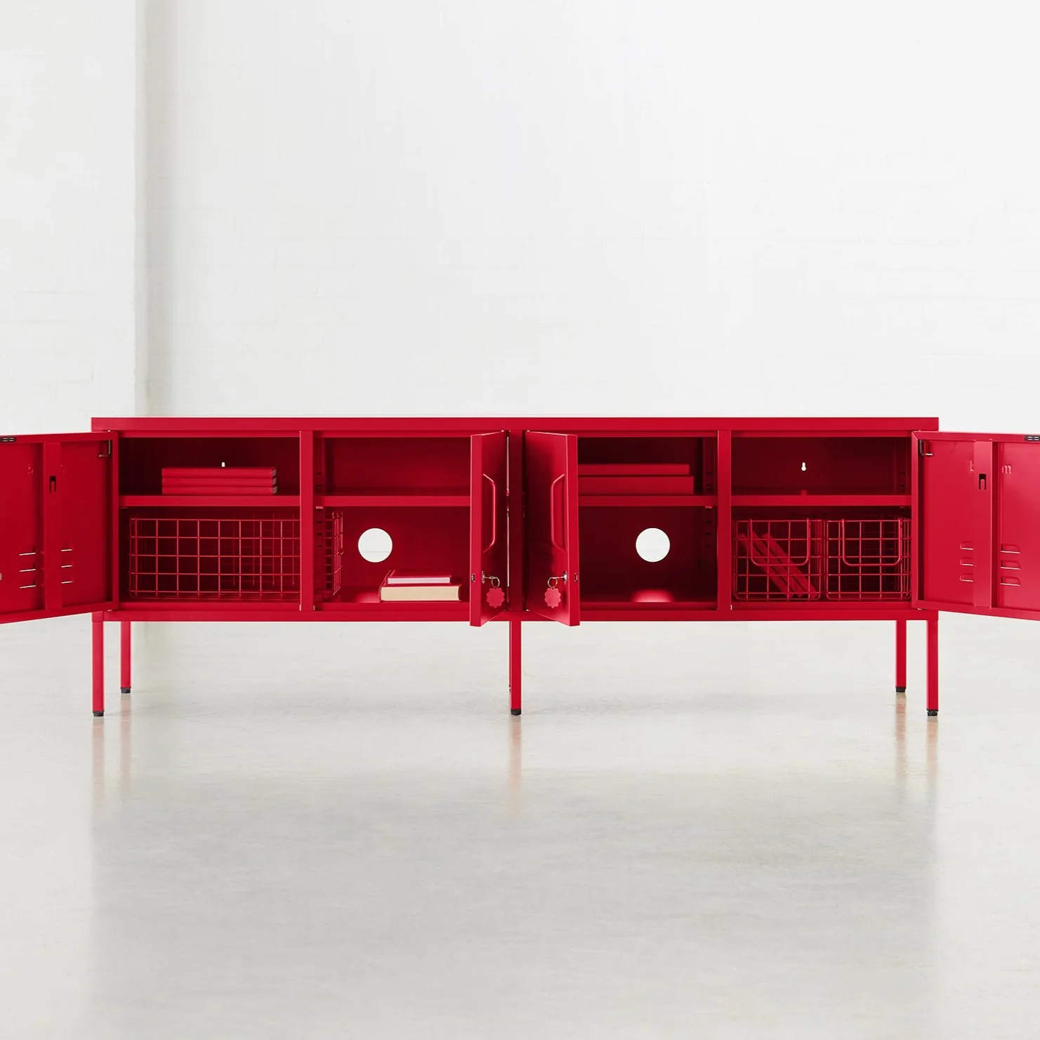 Coated Steel Wire Storage Baskets (Poppy) - Image 3
