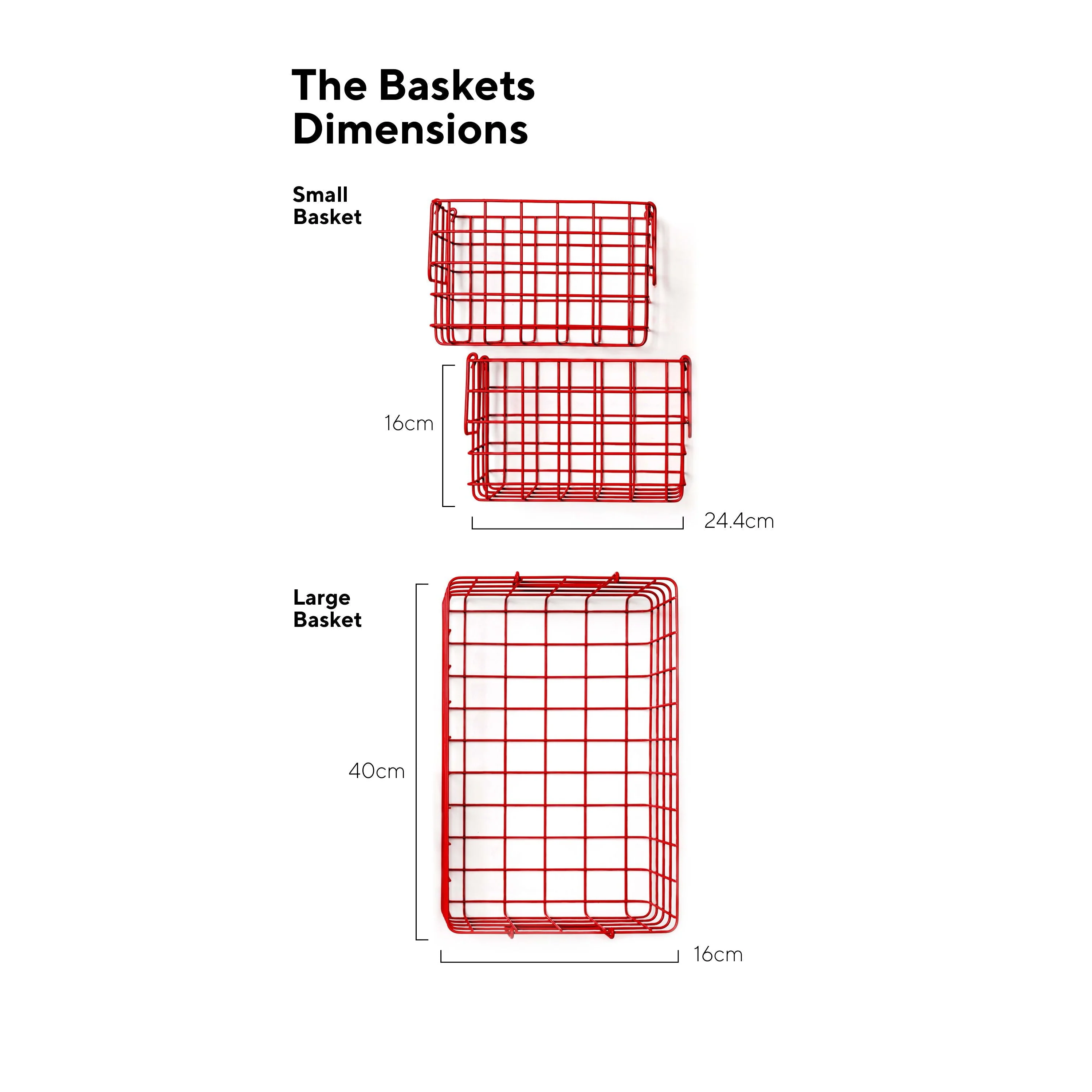 Coated Steel Wire Storage Baskets (Poppy) - Image 6