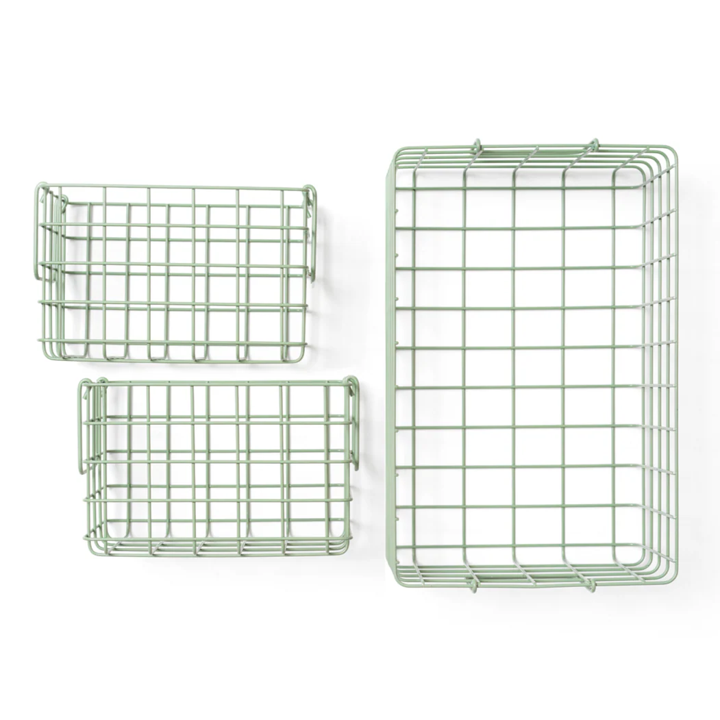 Coated Steel Wire Storage Baskets (Sage) - Image 4
