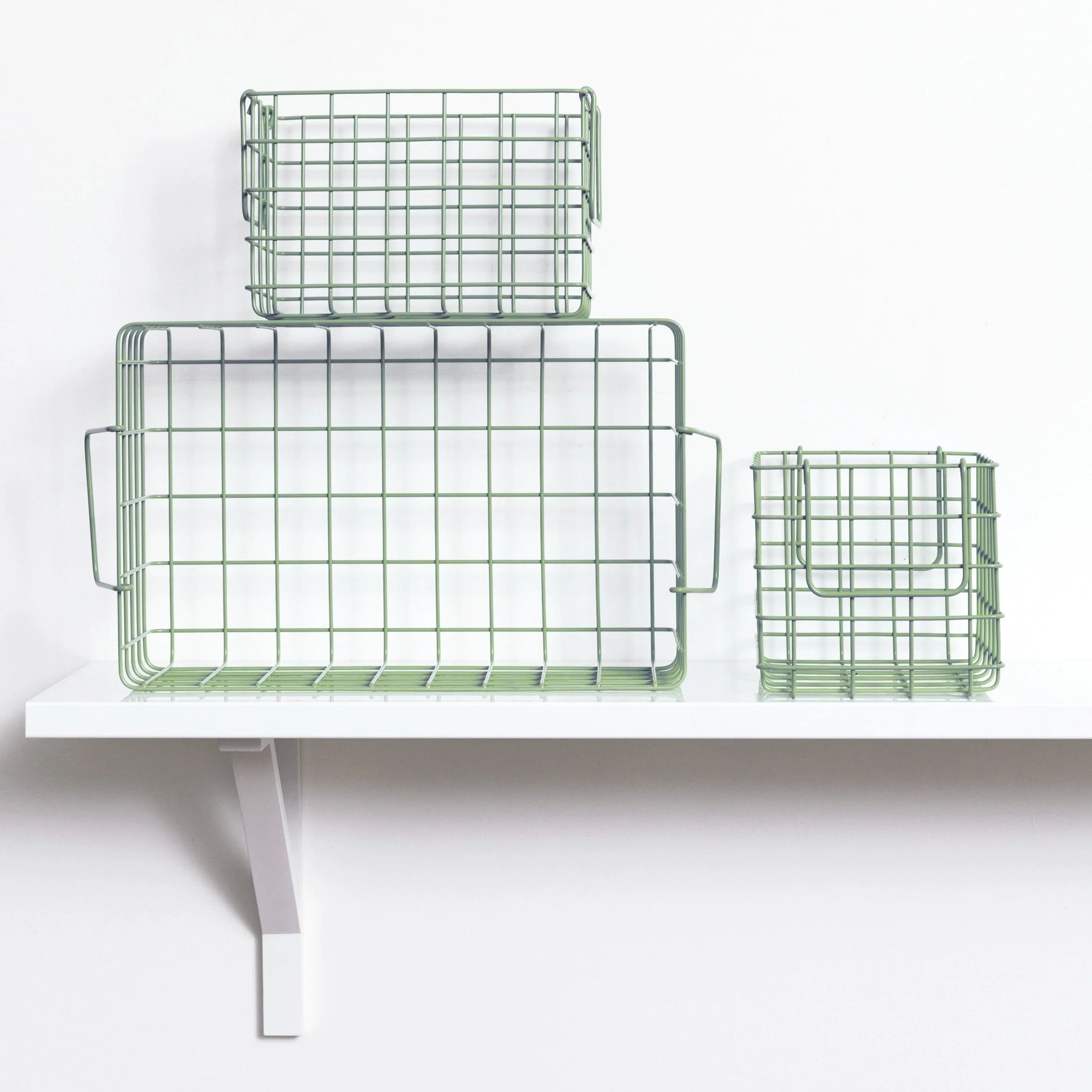 Coated Steel Wire Storage Baskets (Sage) - Image 5