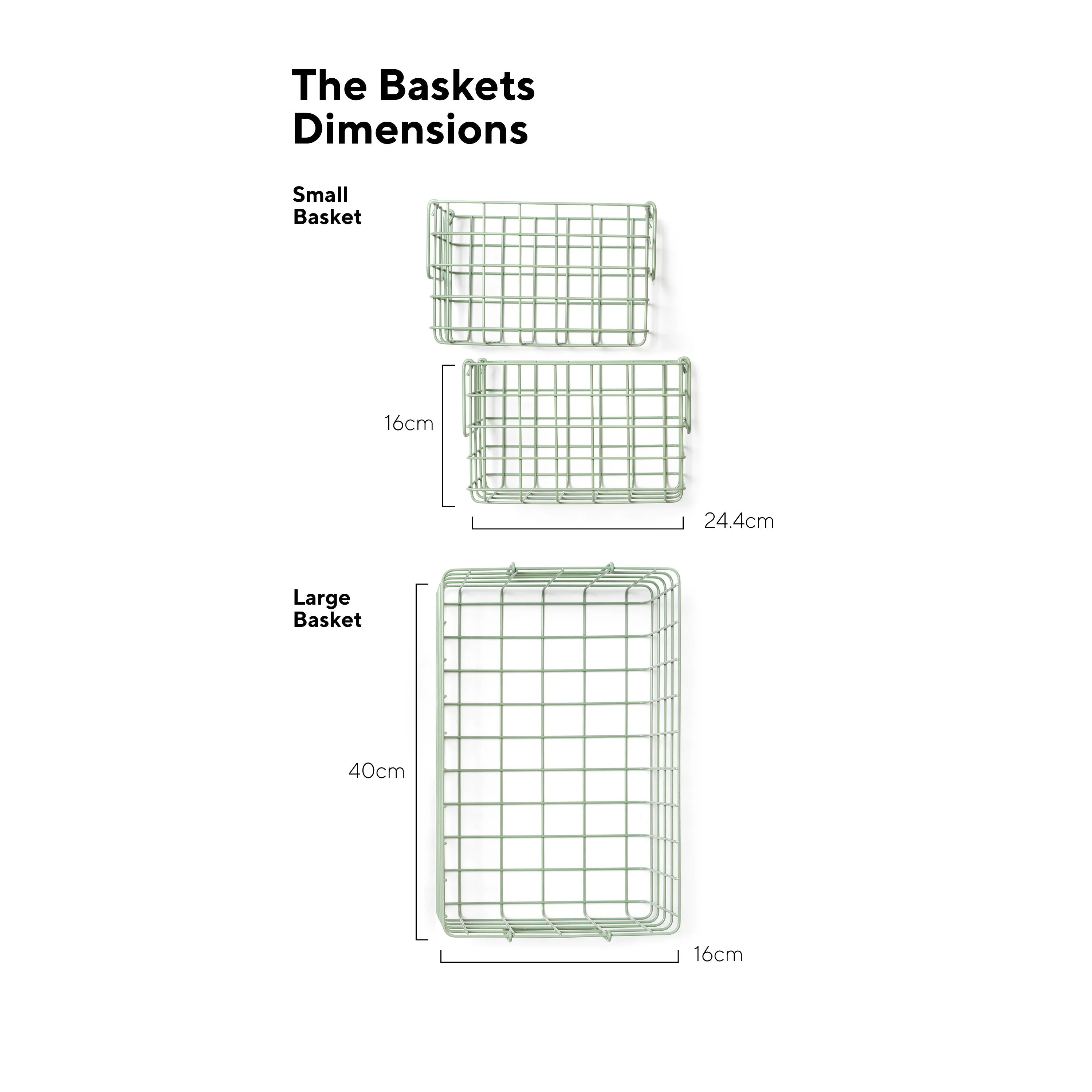 Coated Steel Wire Storage Baskets (Sage) - Image 6