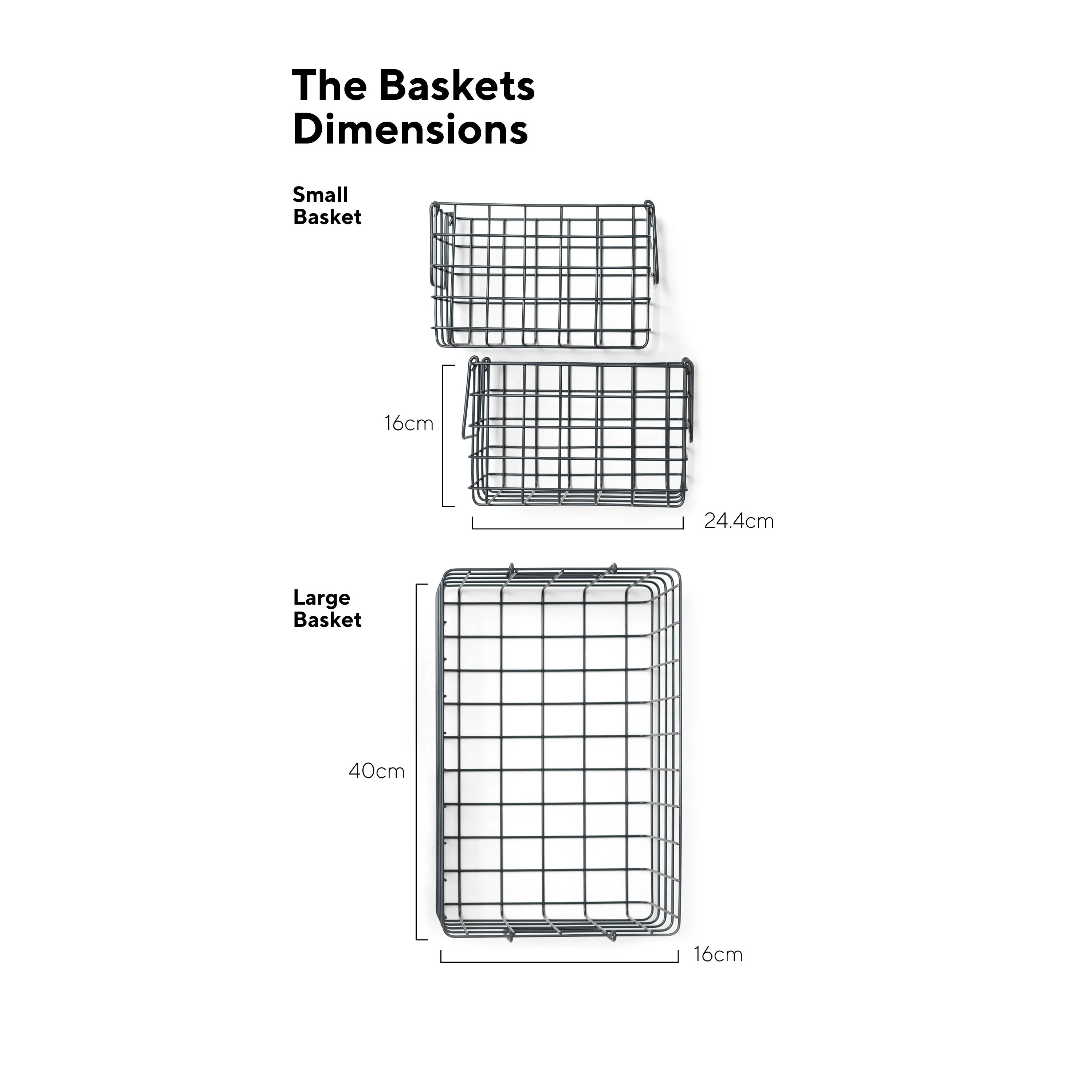 Coated Steel Wire Storage Baskets (Slate) - Image 8
