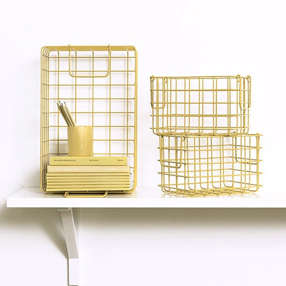 Coated Steel Wire Storage Baskets (Butter) - Image 3
