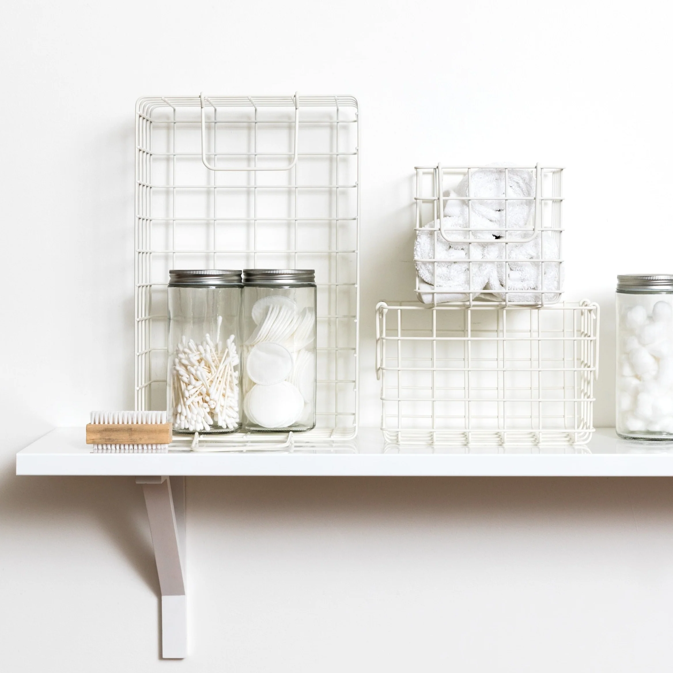 Coated Steel Wire Storage Baskets (Chalk) - Image 2