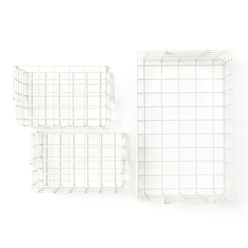 Coated Steel Wire Storage Baskets (Chalk) - Image 3