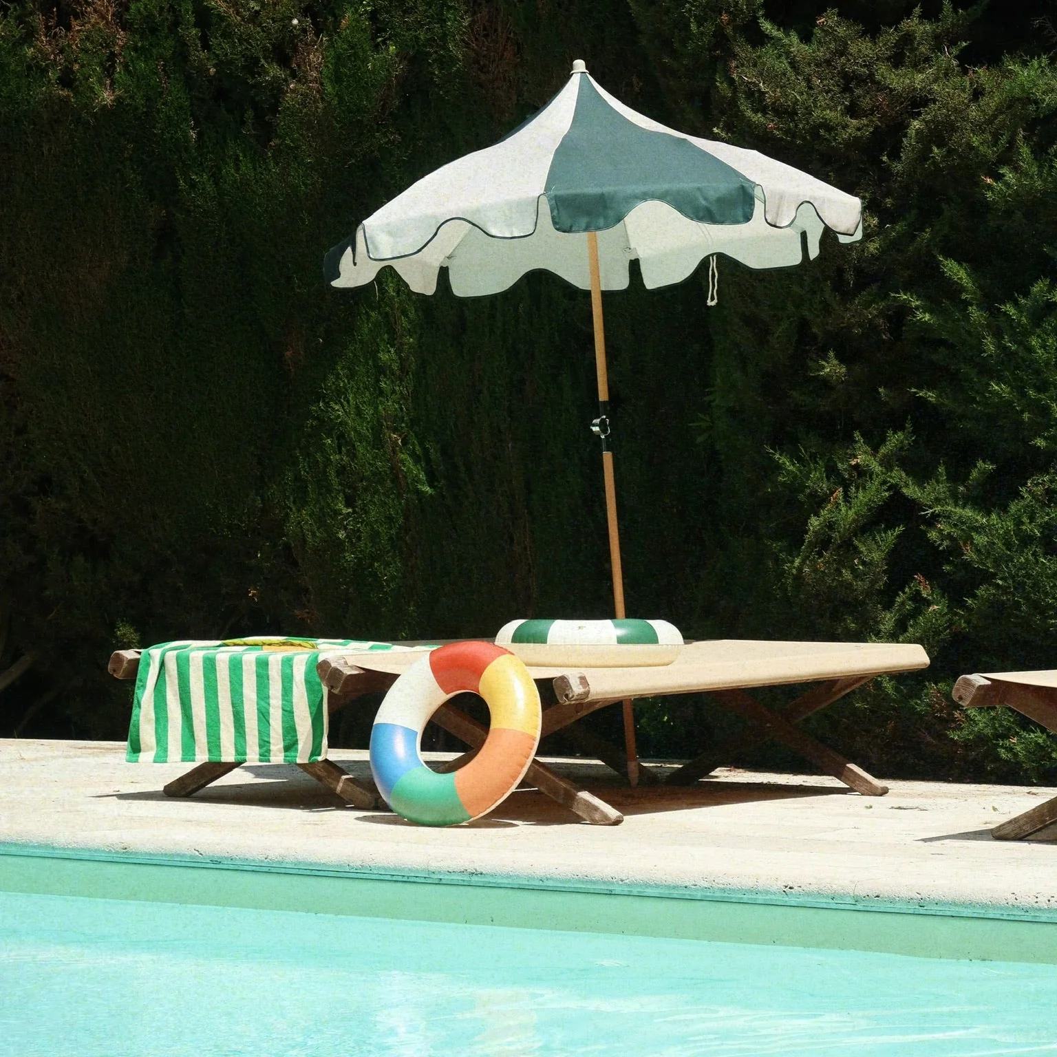 Striped Inflatable Swim Ring (Green Stripe) - Image 4