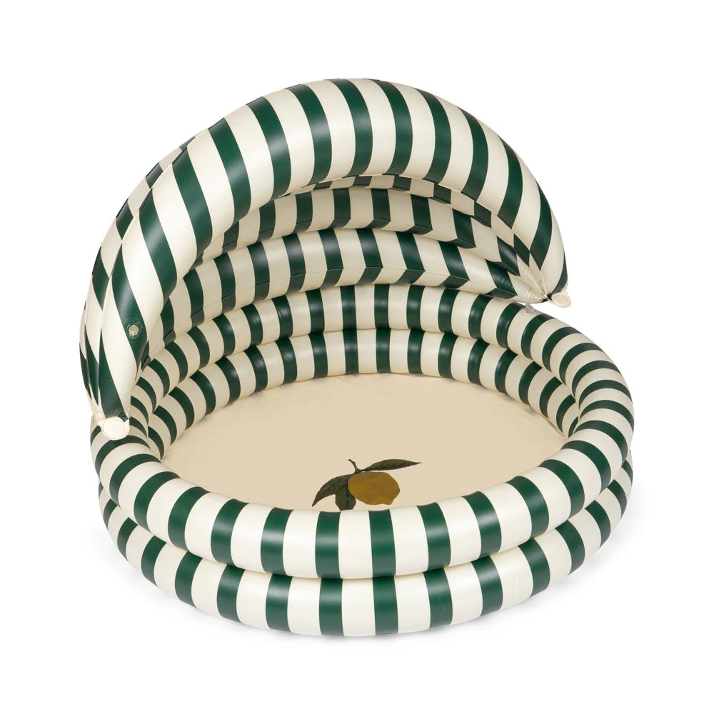 Striped Lemon Motif Inflatable Pool With Canopy (Green Stripe)