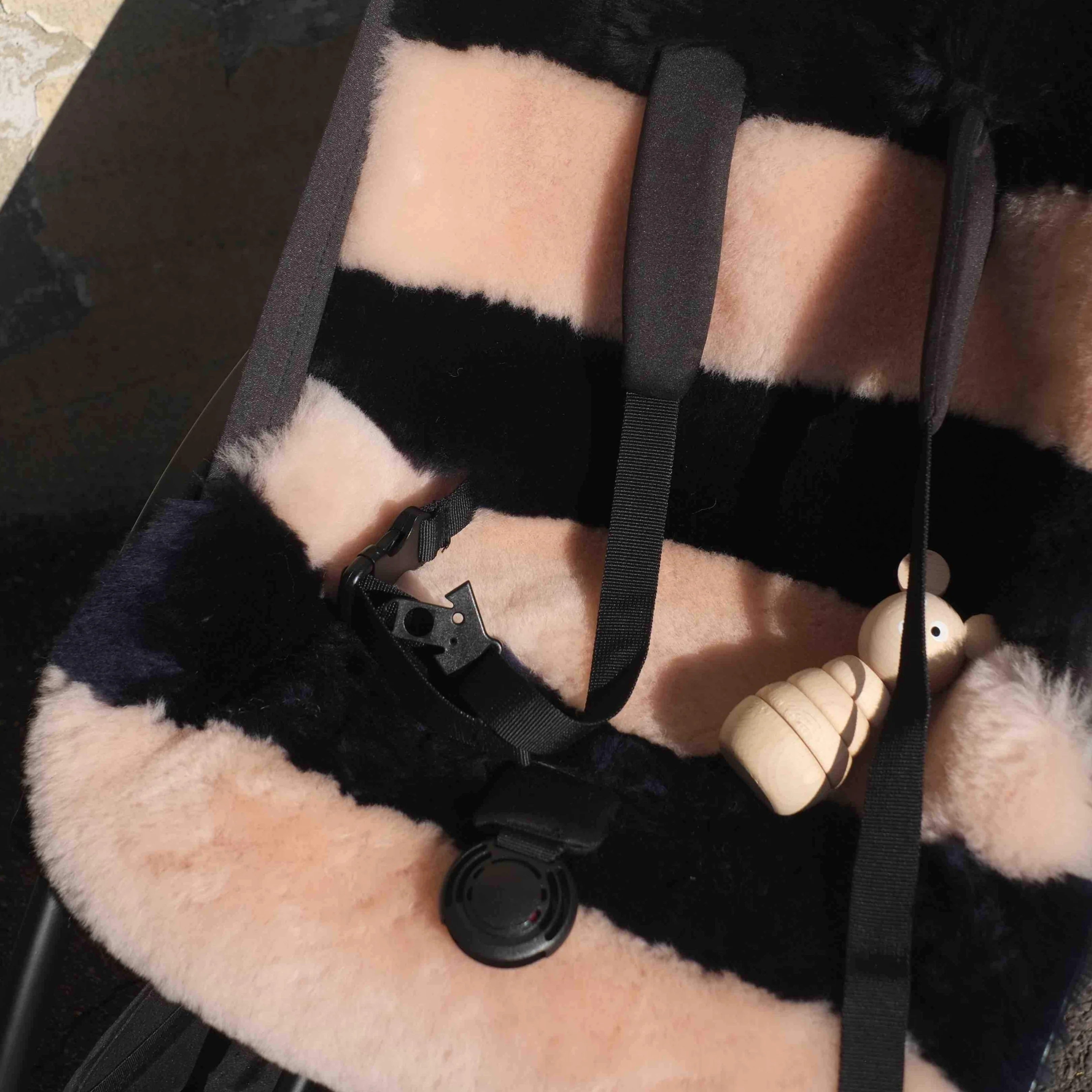 Striped Sheepskin Snuggler (Blue Rose) - Image 7