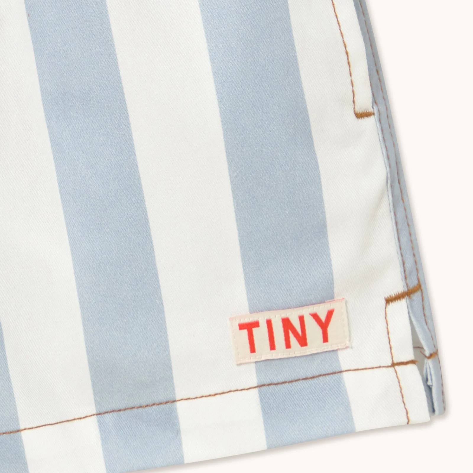 Stripes Cotton Twill Shorts (Washed Blue) - Image 2