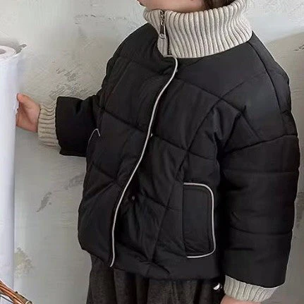 Sumi Soft Funnel Neck Padded Coat (Black)