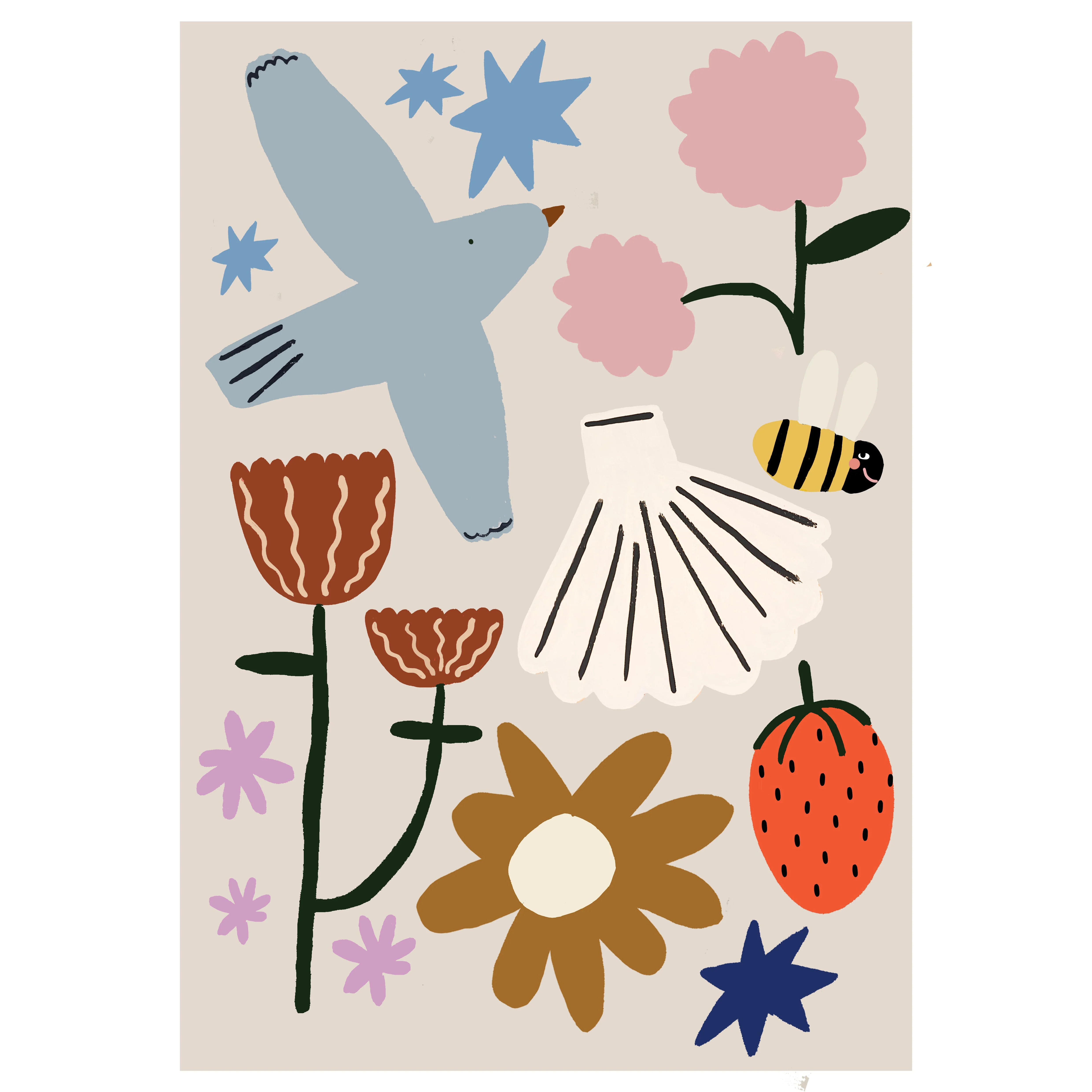 'Summer Fun' Hand Painted Art Print - Image 2