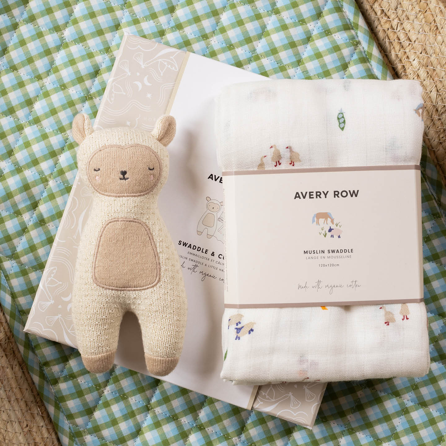 Swaddle & Cuddle Sheep New Baby Gift Set (Little Farm)