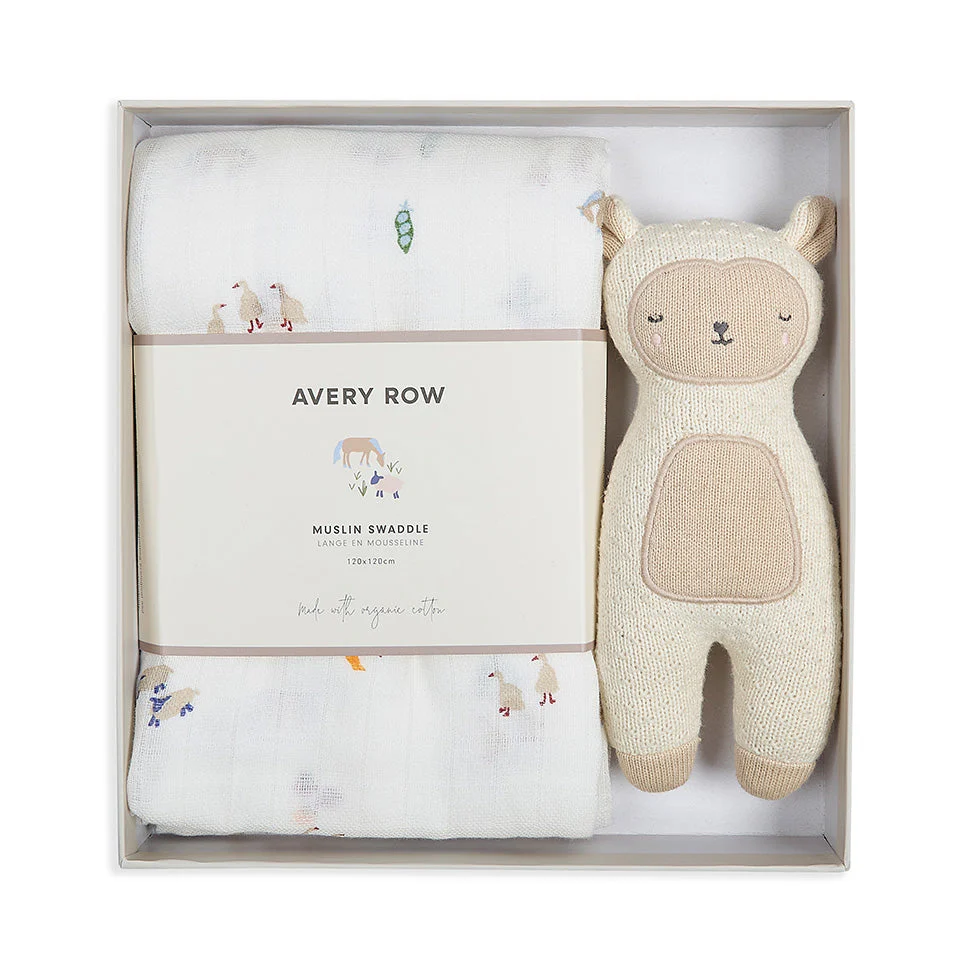 Swaddle & Cuddle Sheep New Baby Gift Set (Little Farm) - Image 3