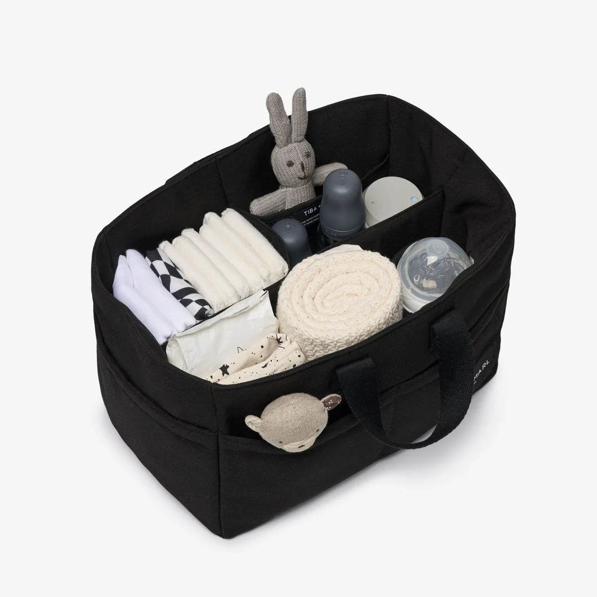 T+M Canvas Organiser Caddy / Pocket Tote Insert (Black)