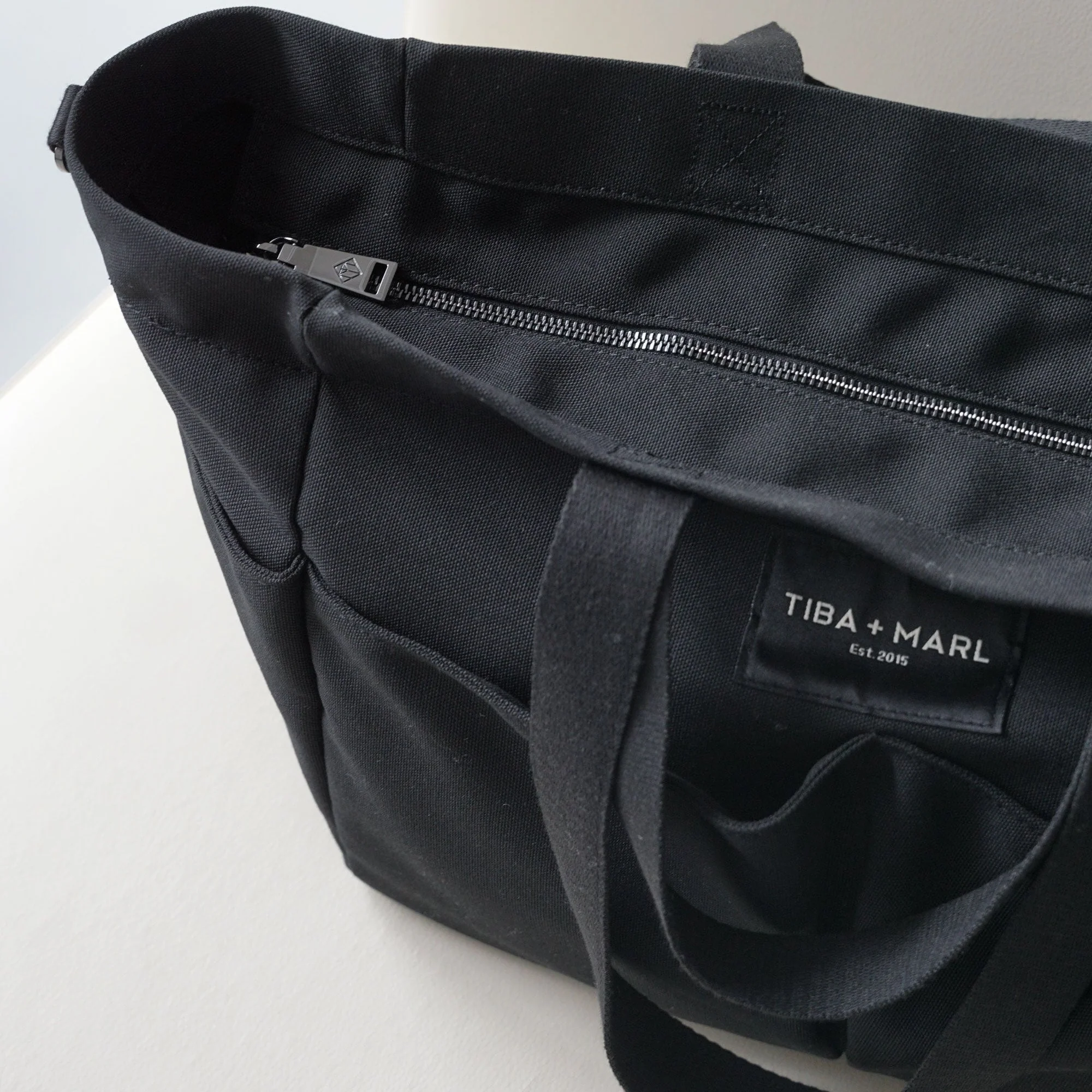 T+M Pocket Changing Bag Tote (Black) - Image 4