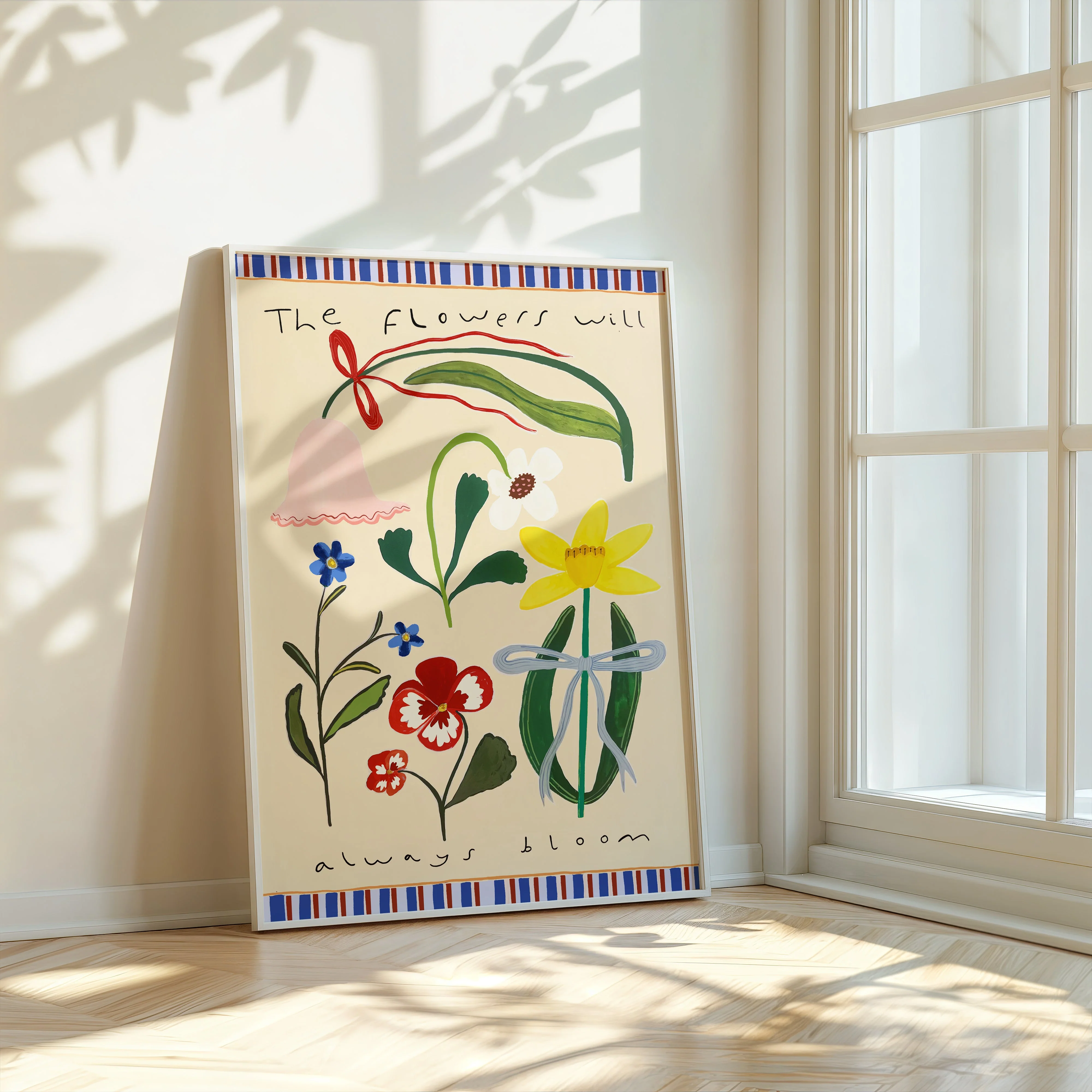 'The Flowers Will Always Bloom' Hand Painted Art Print