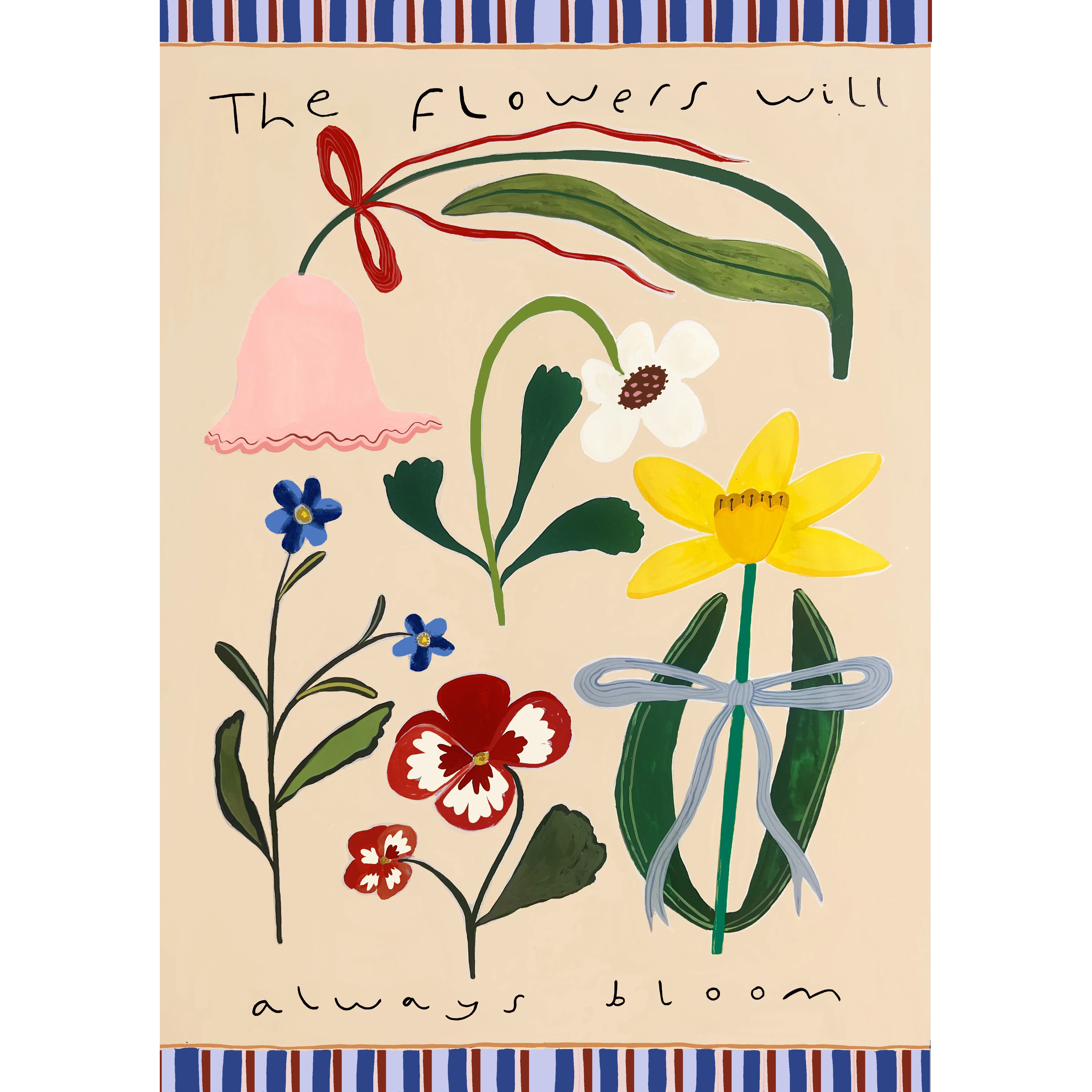'The Flowers Will Always Bloom' Hand Painted Art Print - Image 2