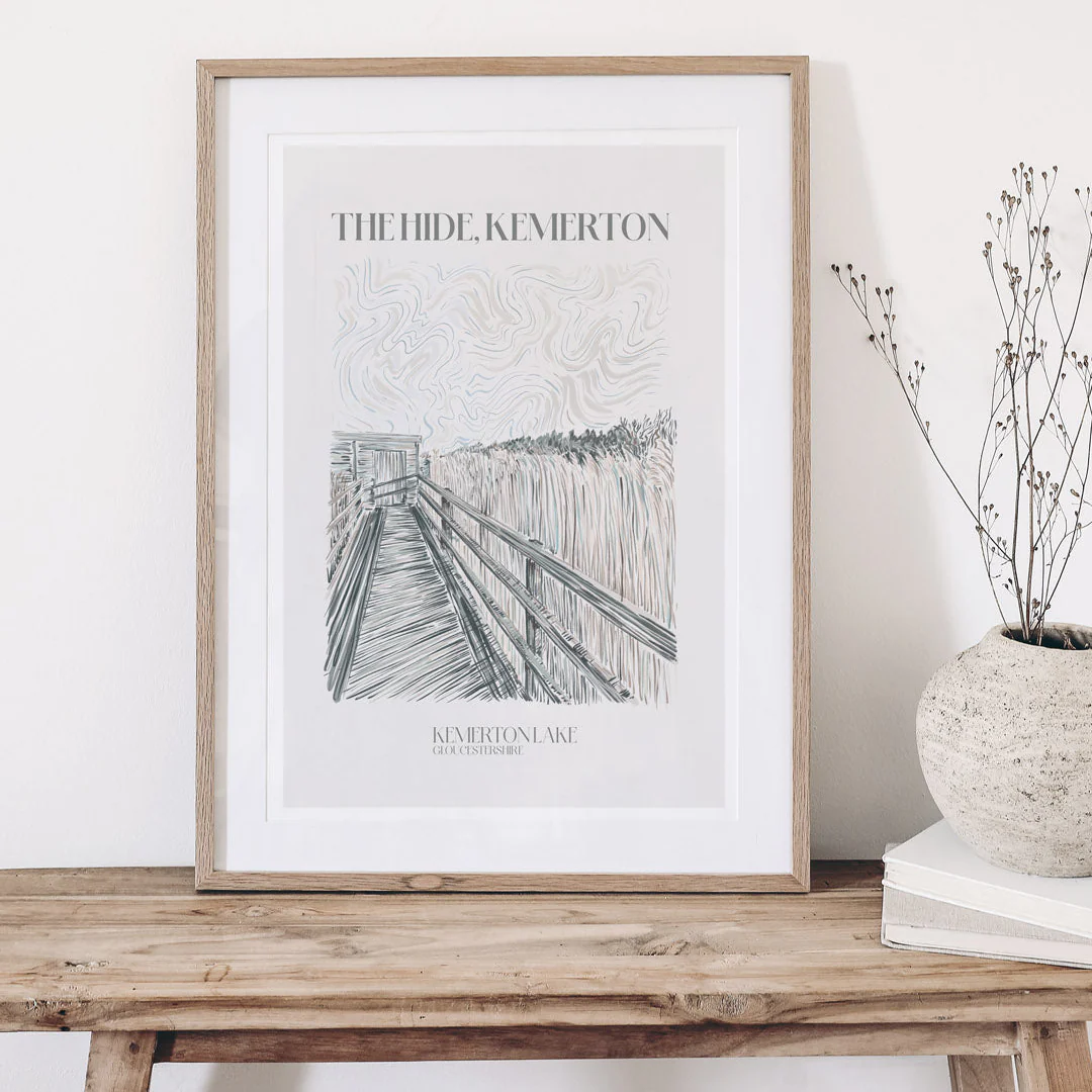The Hide Kemmerton Lakes Art Print - Image 2