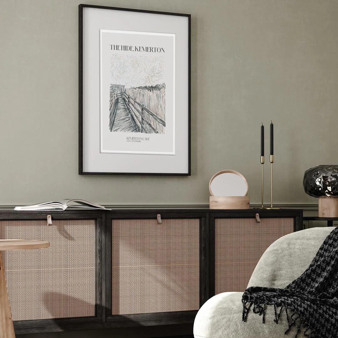 The Hide Kemmerton Lakes Art Print - Image 3