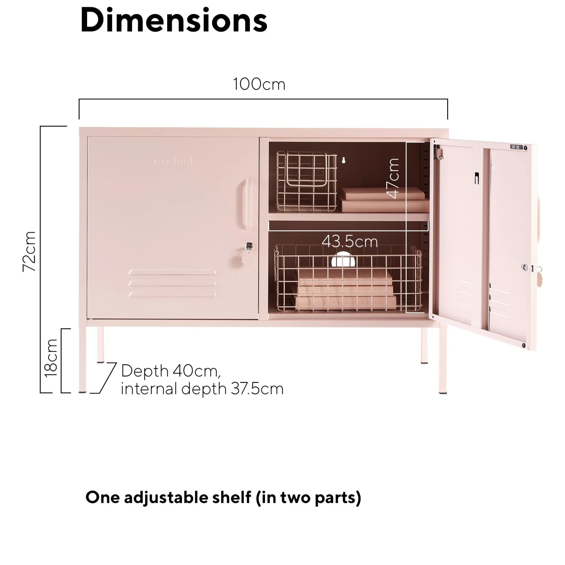 The Lowdown Double Door Locker Cabinet (Blush) - Image 6