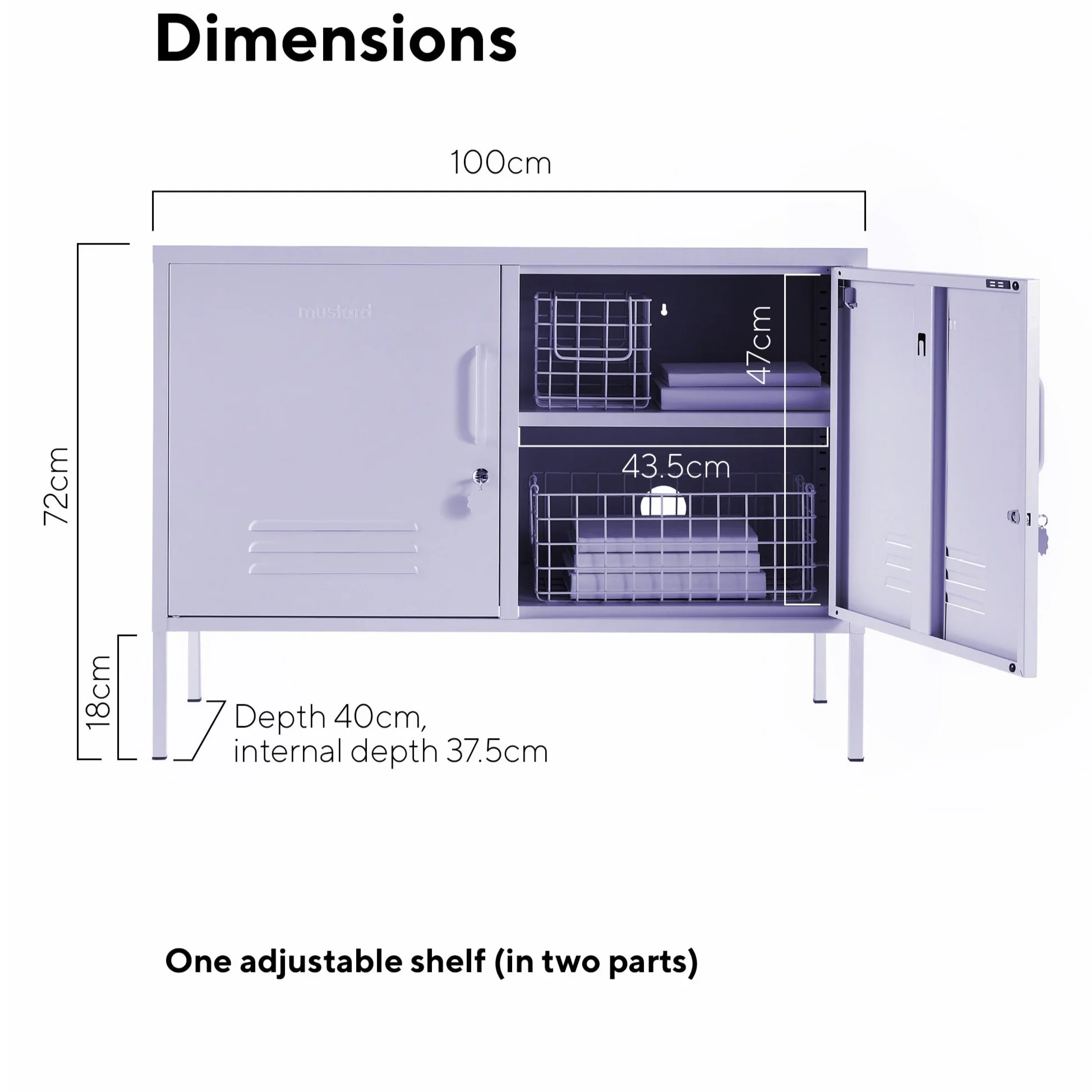The Lowdown Double Door Locker Cabinet (Lilac) - Image 6