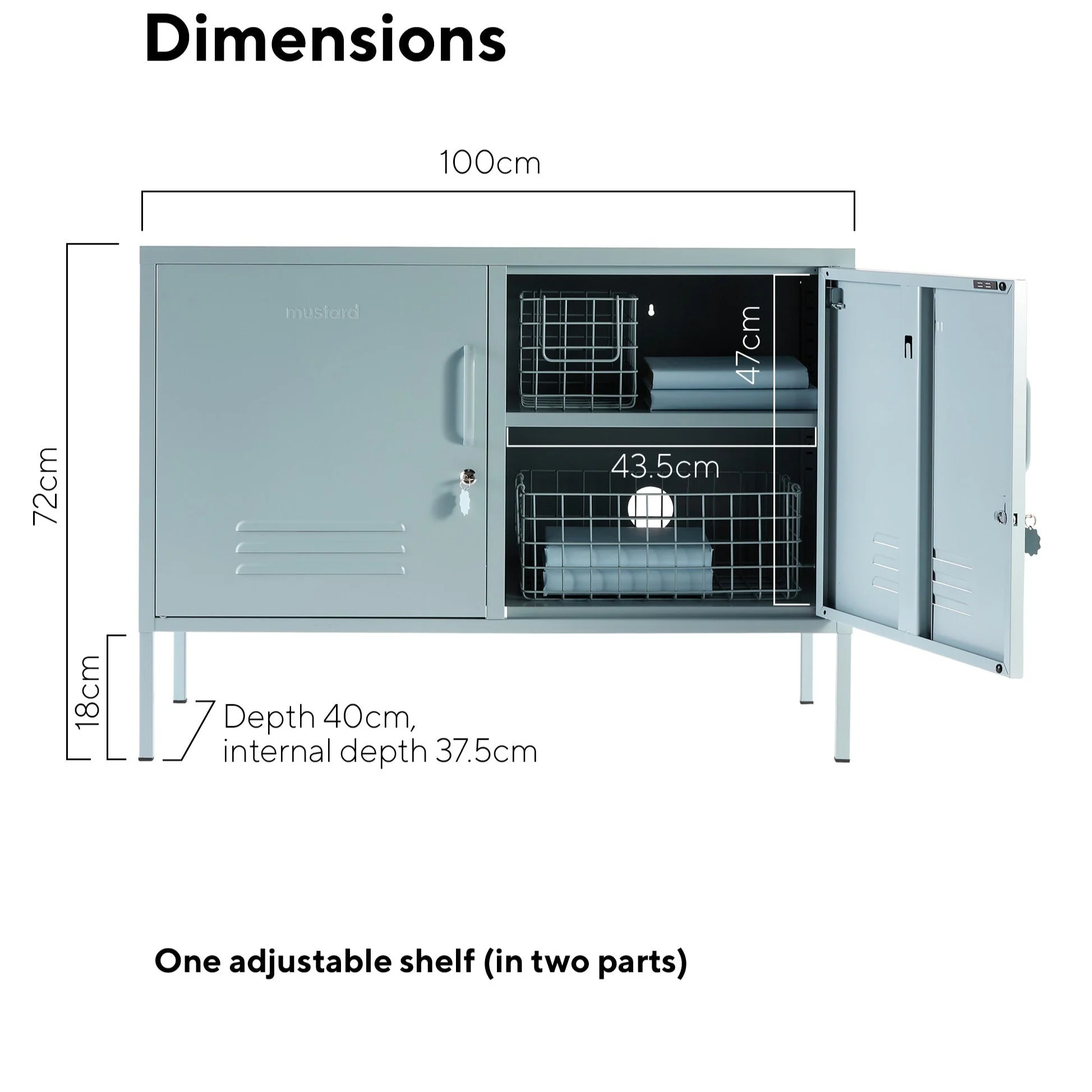 The Lowdown Double Door Locker Cabinet (Ocean) - Image 6